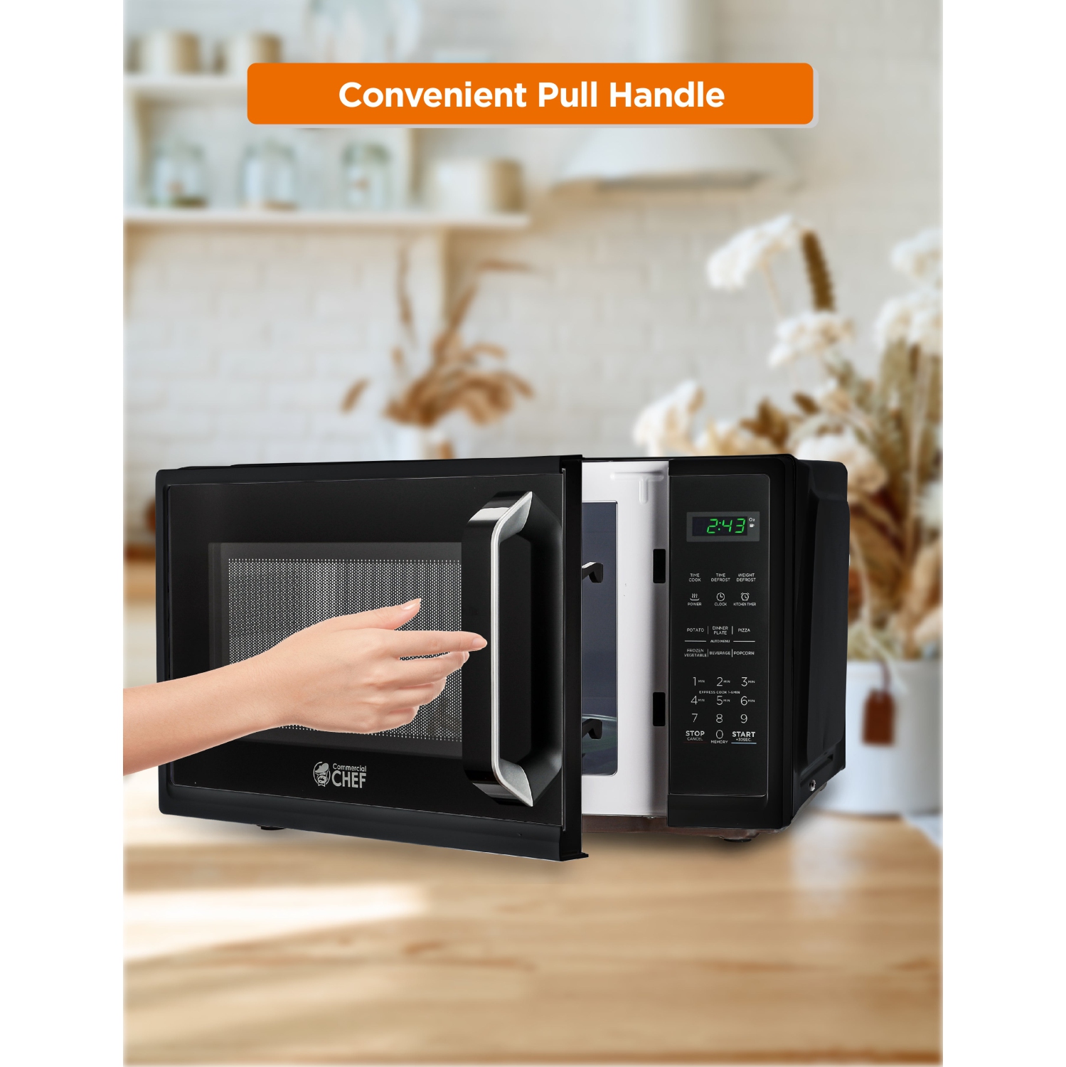 COMMERCIAL CHEF 0.9 Cu.Ft Countertop Microwave Oven