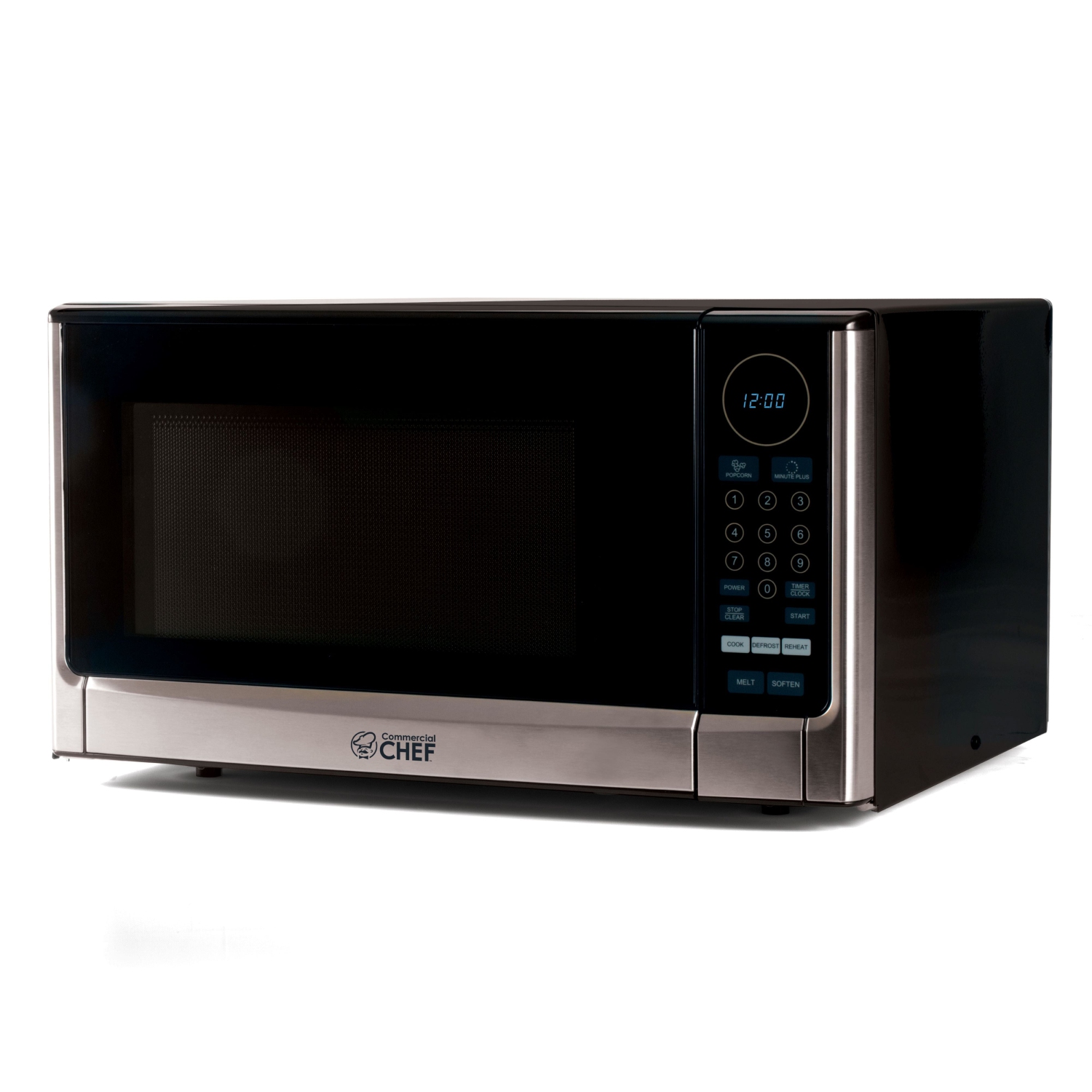 Commercial Chef CHM14110S6C Countertop Microwave Oven, 1100 Watts, Small Compact Size, 10 Power Levels, Stainless Steel