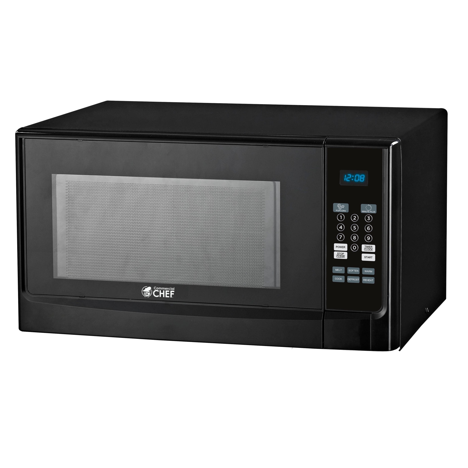 Commercial Chef CHM14110B6C Countertop Microwave Oven, 1100 Watts, Small Compact Size, 10 Power Levels, Black