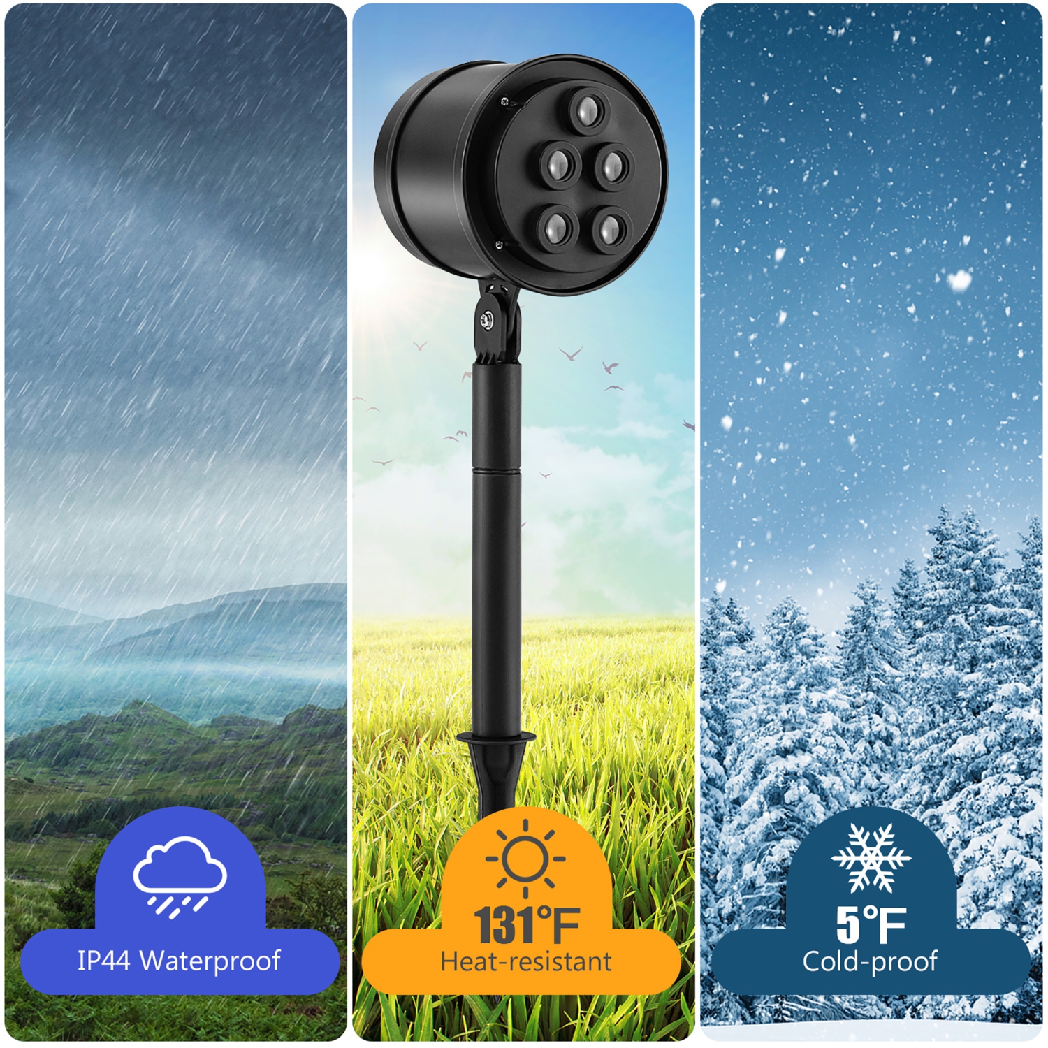 Costway Christmas Projector Light LED Projection Lamp with Lawn Stake & 5 LED Lights