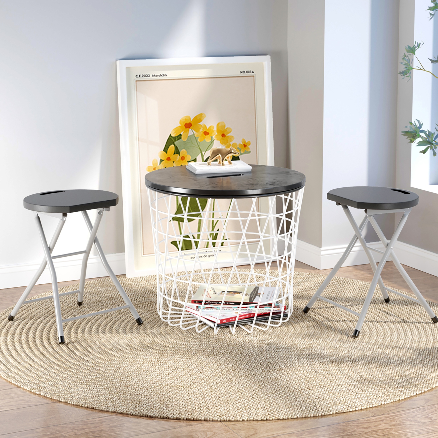 Tabouret de pêche léger et portatif 330&nbsp;lb 3 pièces de Costway