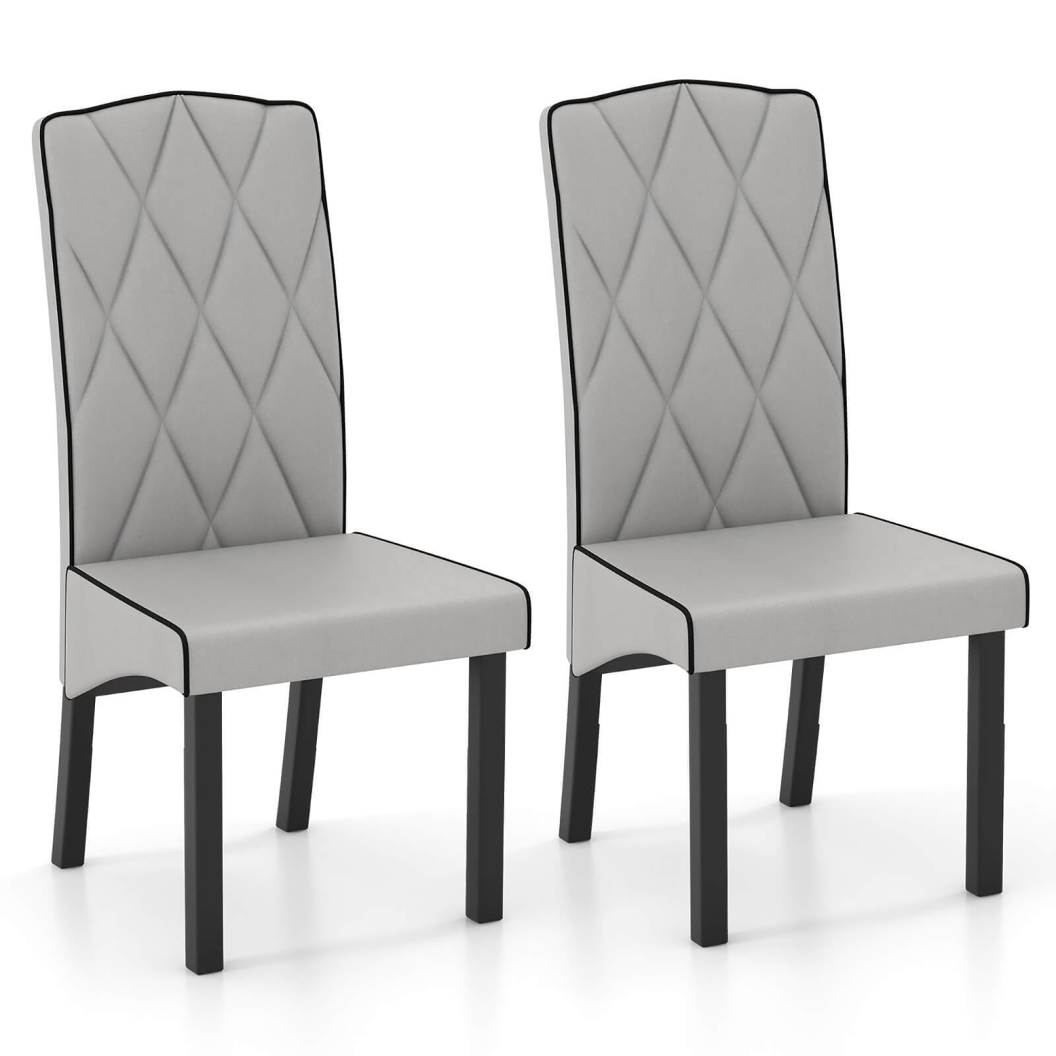 Gymax Modern Dining Chair Set of 2 w/ High Backrest High-density Sponge Cushion