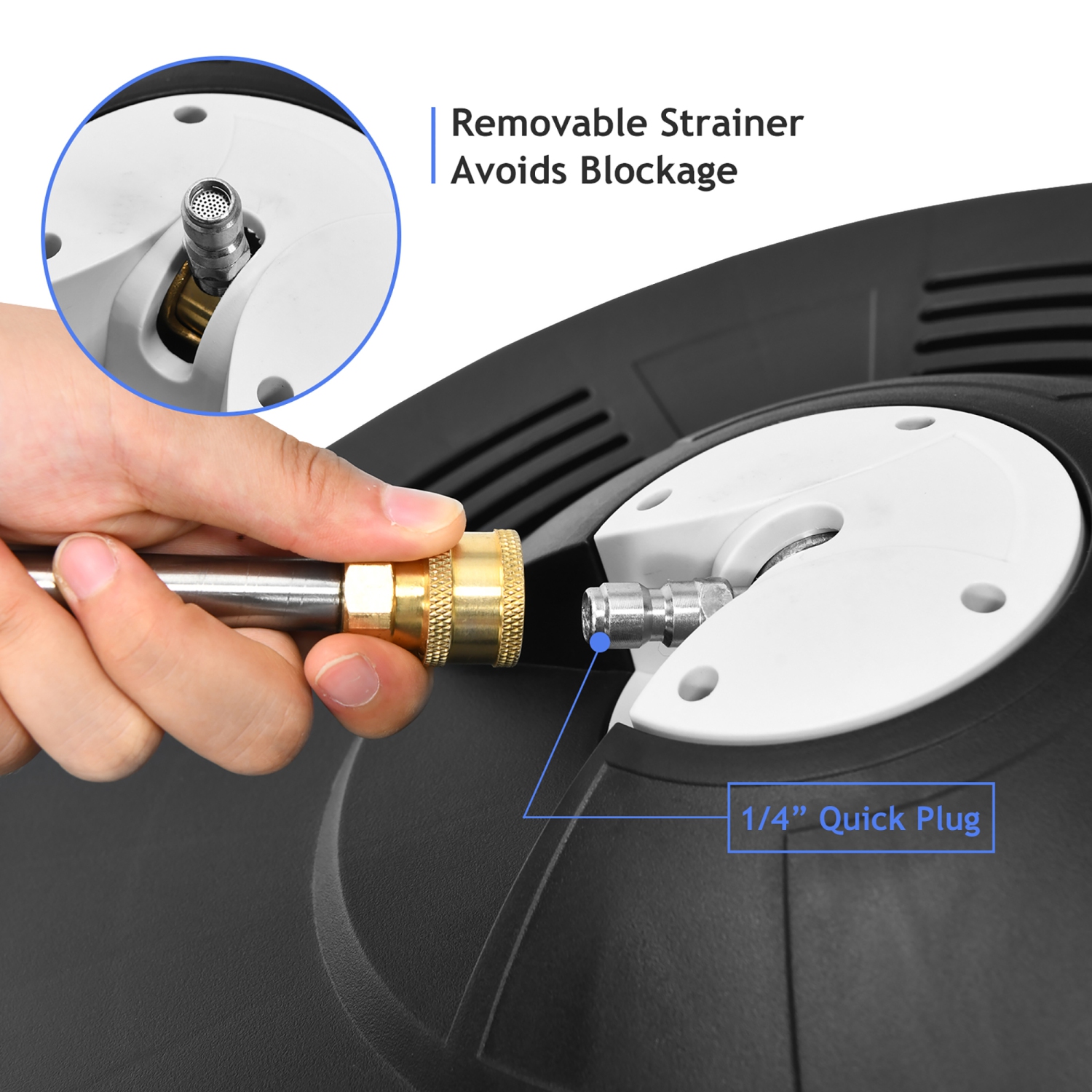 Costway 16" Pressure Washer Surface Cleaner Attachment w/ 2 Extension Wand
