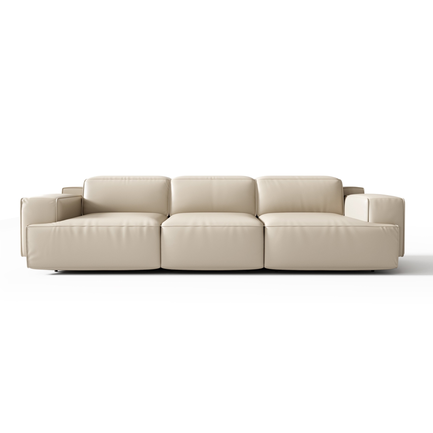 Valencia Valentina sofa inclinable en cuir à trois sièges, beige