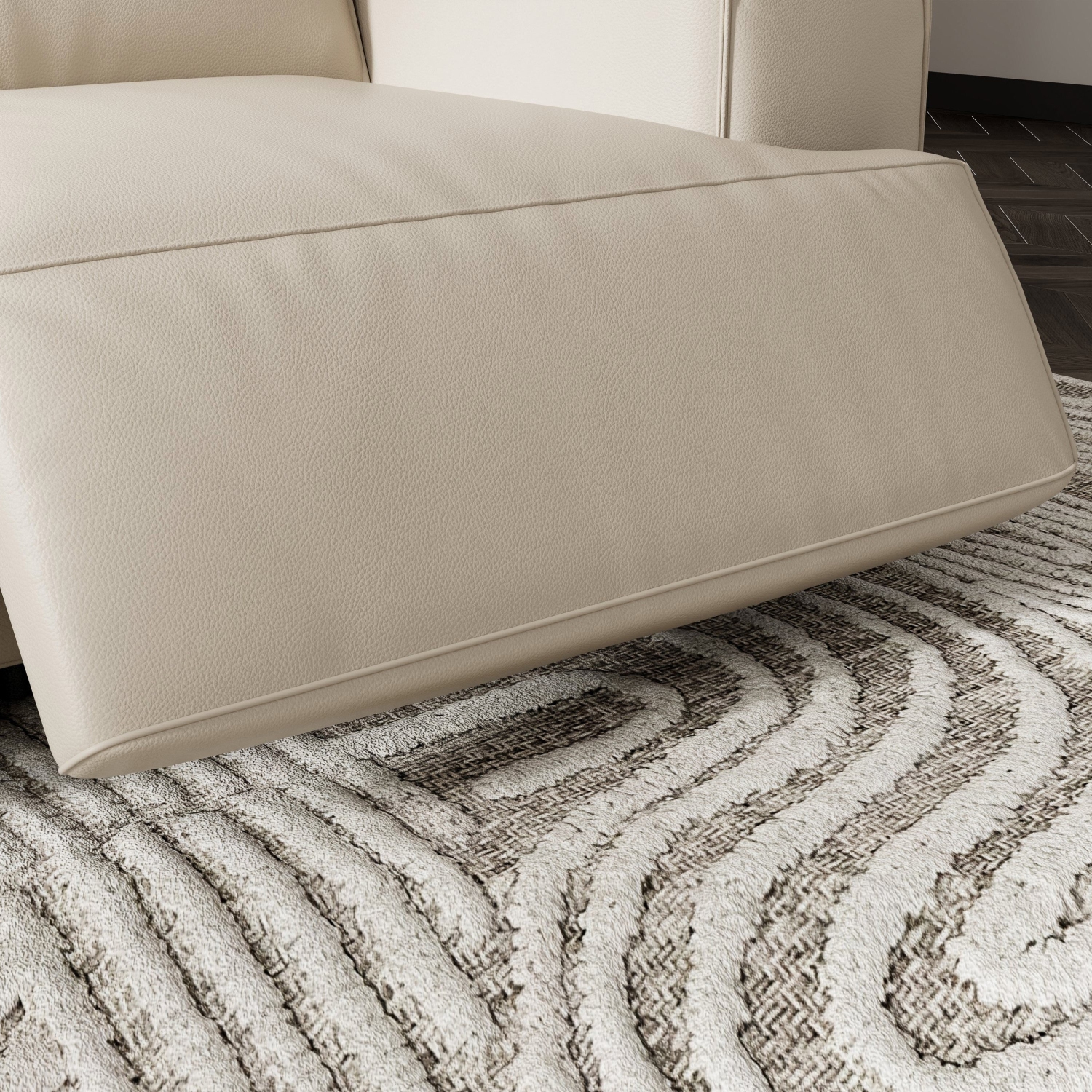 Valencia Valentina sofa inclinable en cuir à trois sièges, beige