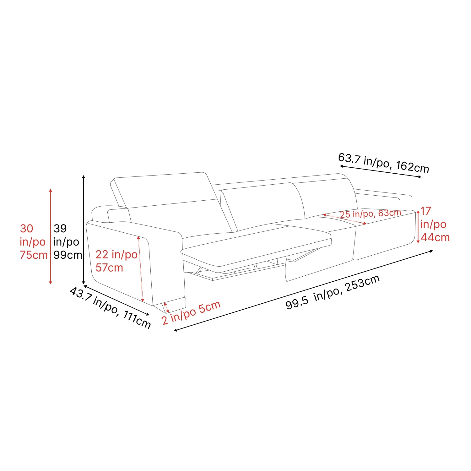 Valencia Valentina sofa inclinable en cuir à trois sièges, beige
