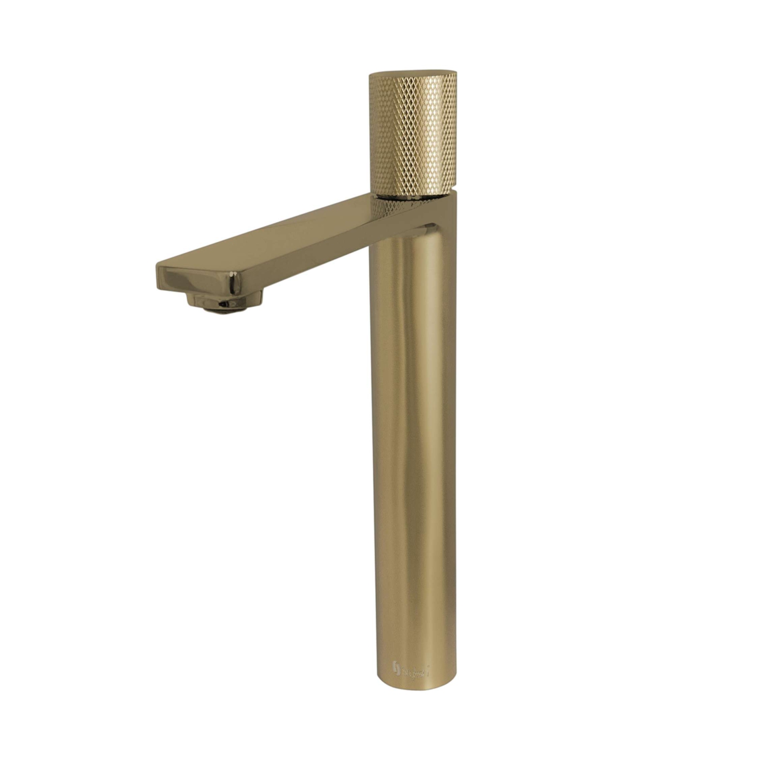 Nessa Single Handle 12 1/2" Brushed Gold Vessel Bathroom Faucet B-122G