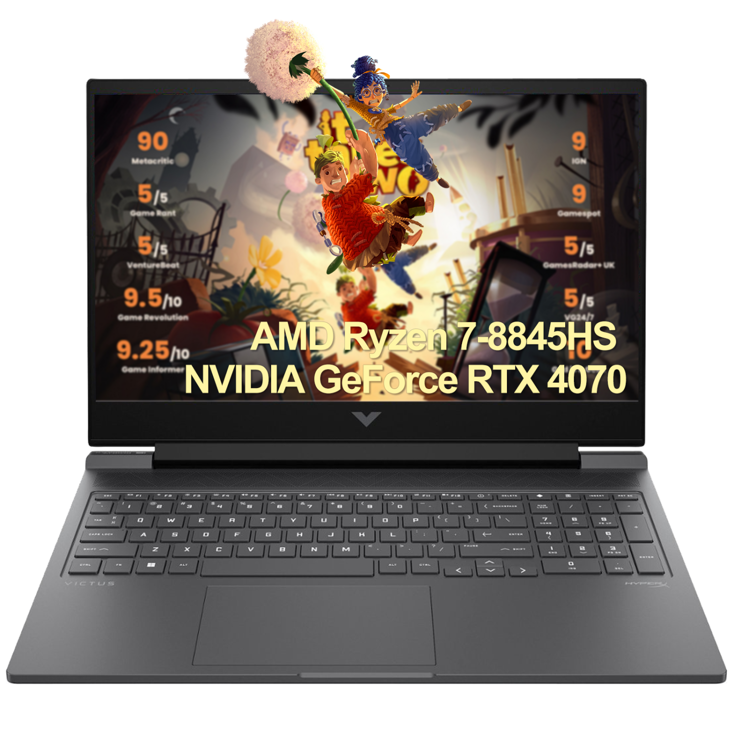 HP - Victus 16.1" IPS 144Hz Gaming Laptop - AMD Ryzen 7-8845HS 8 cores - 64GB DDR5 Memory - 2TB SSD - NVIDIA GeForce RTX 4070 - Black - HyperX with dual speakers