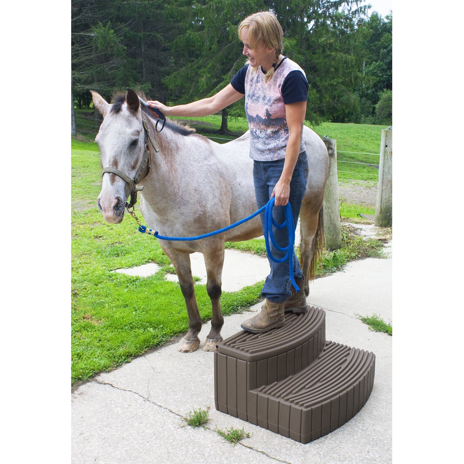 Good Ideas – marchepied en plastique léger pour l’extérieur et l’intérieur Stora Step, chêne