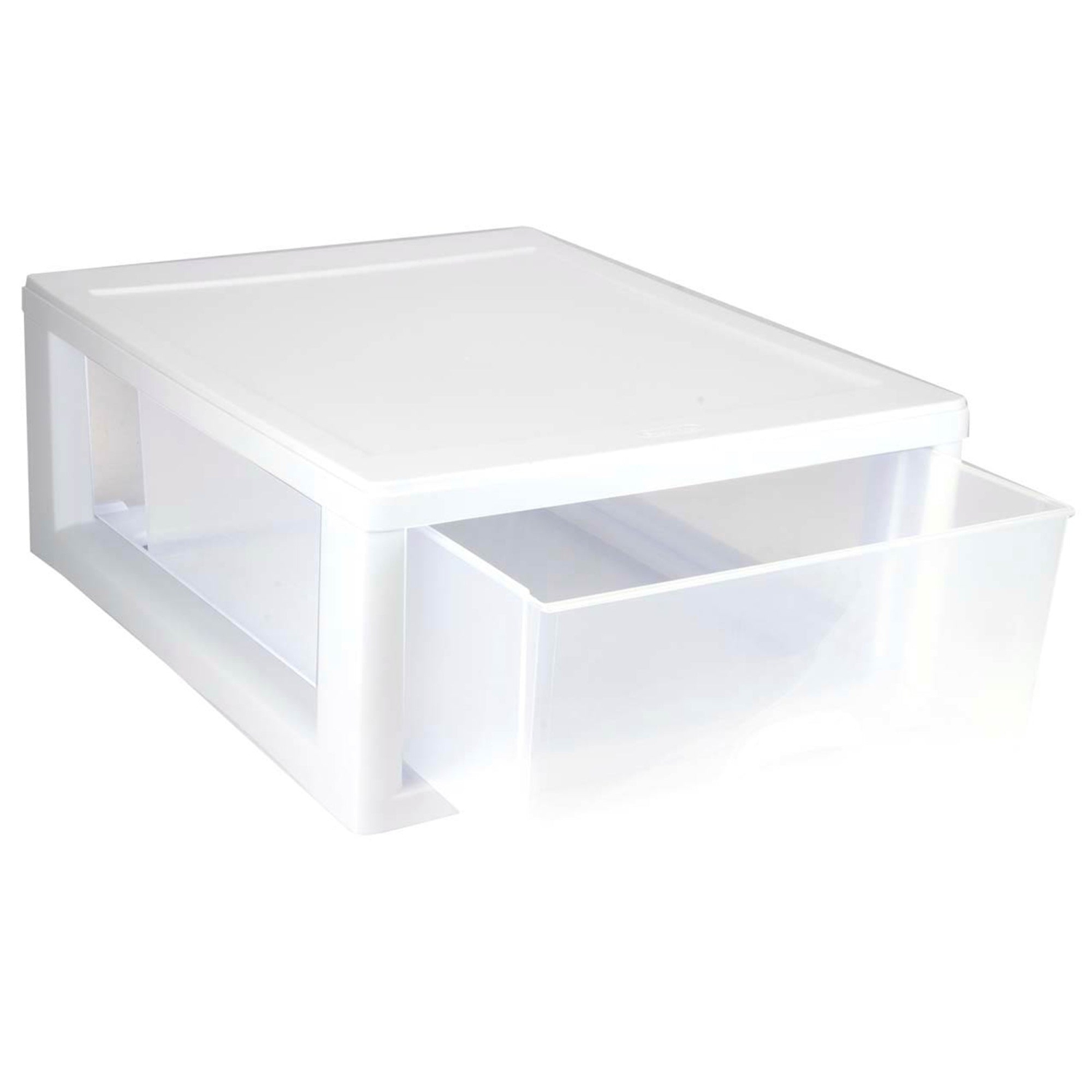 Sterilite 16 Qt Single Box Modular Stacking Storage Drawer Container
