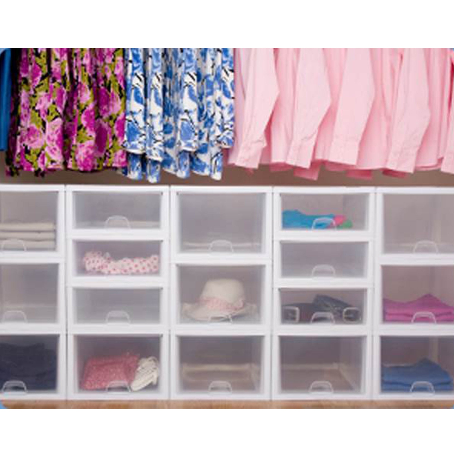 Sterilite 16 Qt Single Box Modular Stacking Storage Drawer Container