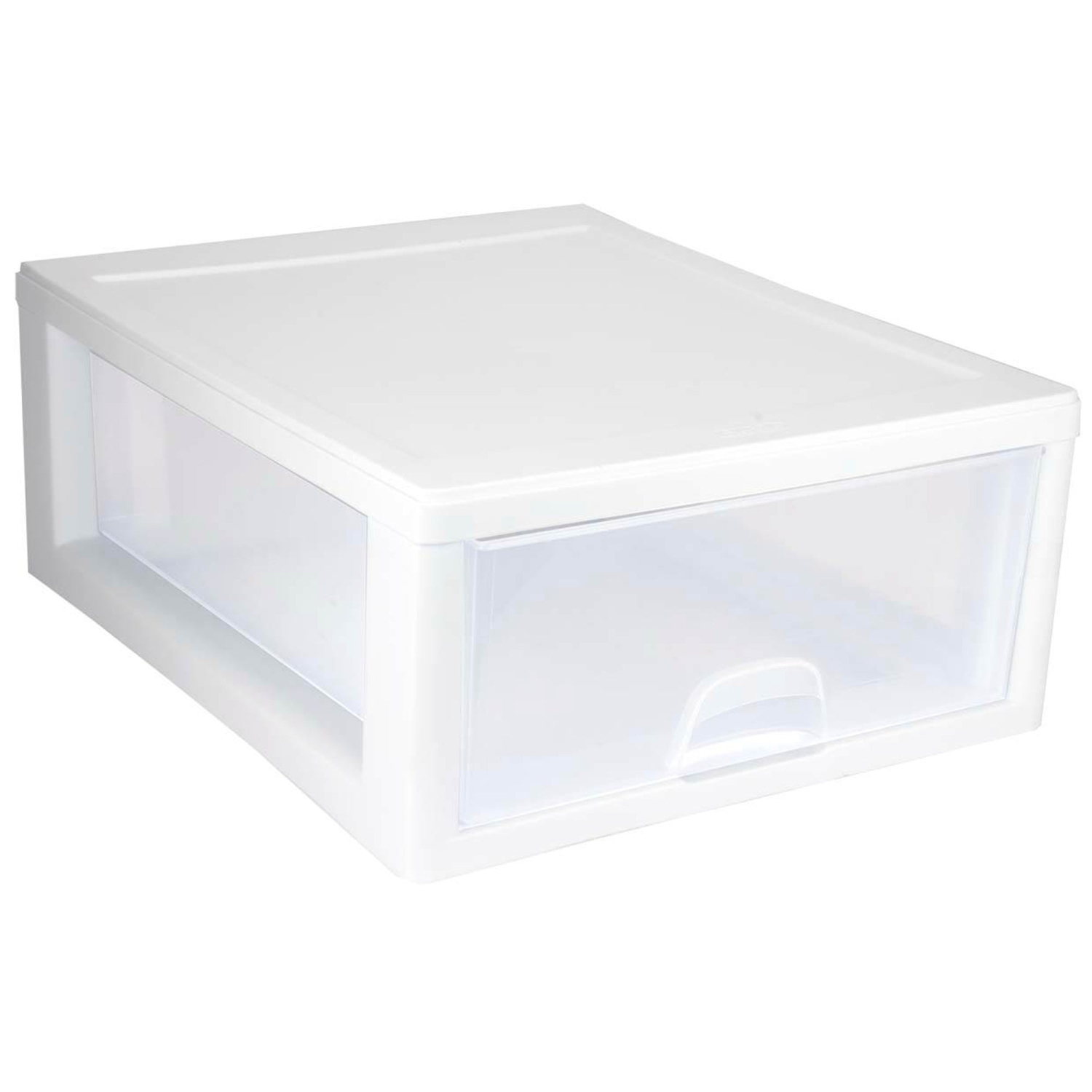 Sterilite 16 Qt Single Box Modular Stacking Storage Drawer Container