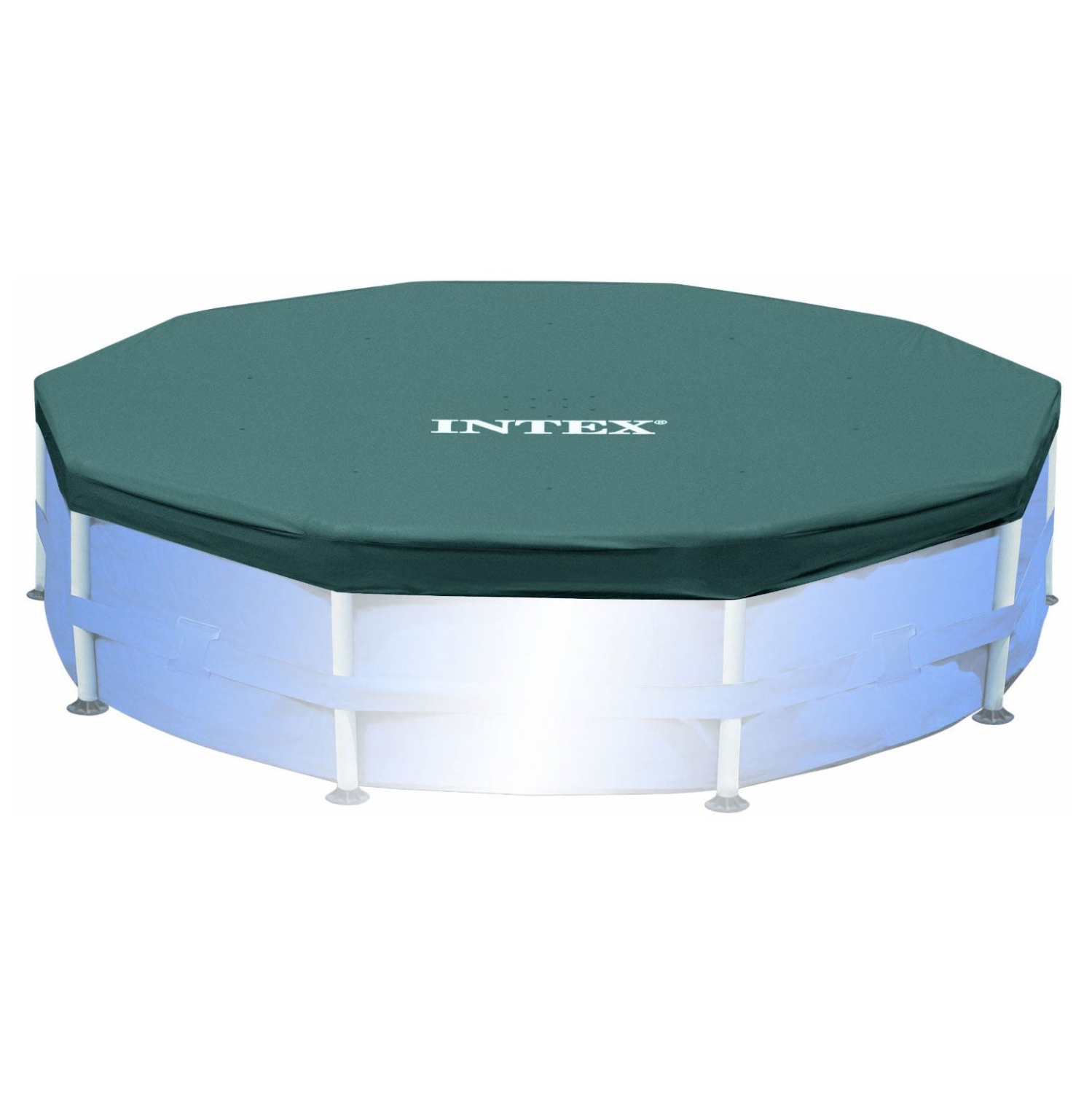 Intex 10ft Round Easy Set Outdoor Backyard Swimming Pool Cover, Blue