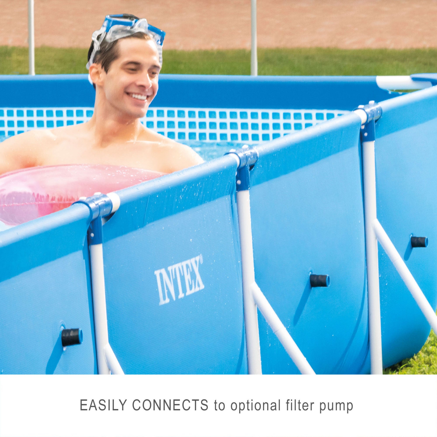 Piscine hors-terre extérieure à cadre rectangulaire de 14,75 pi x 33 po d'Intex