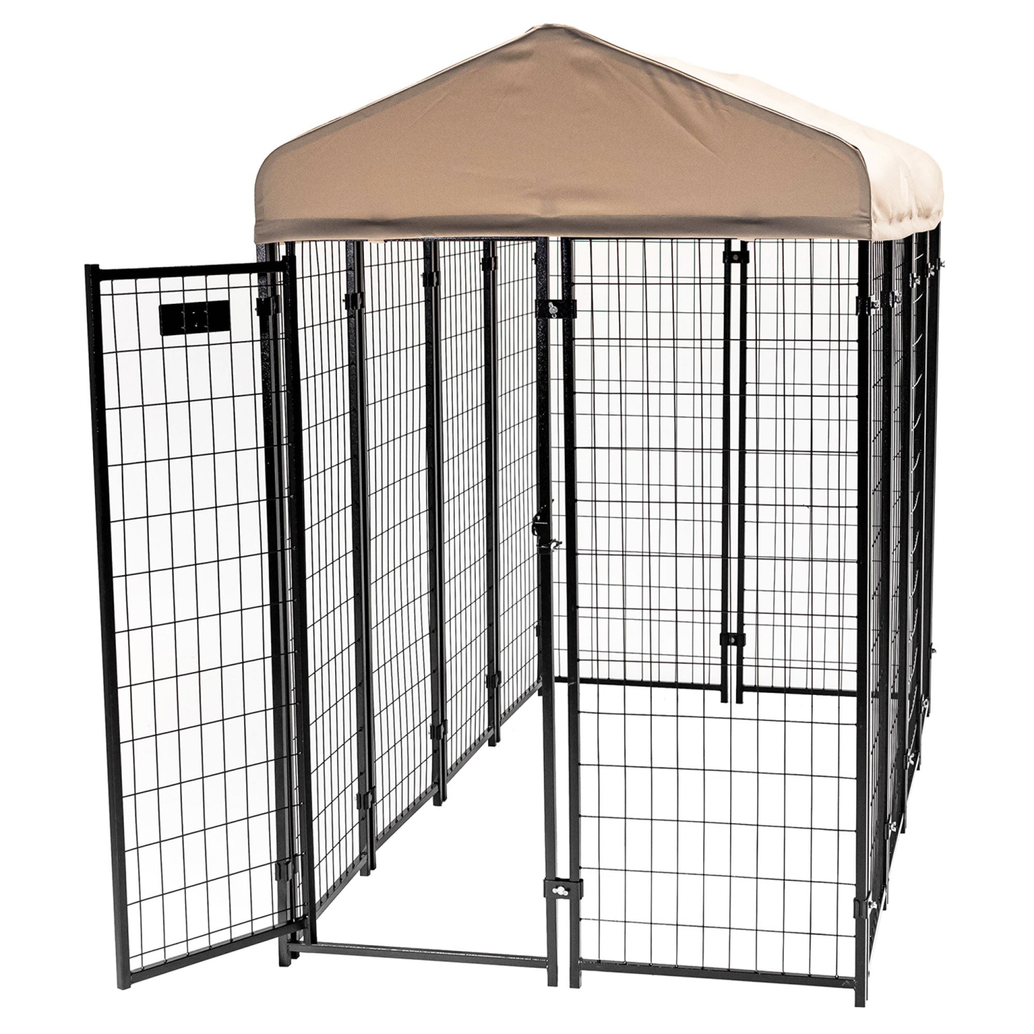 Lucky Dog STAY Series 4 x 8 x 6 pieds cadre en acier couvert Villa Dog Kennel, kaki