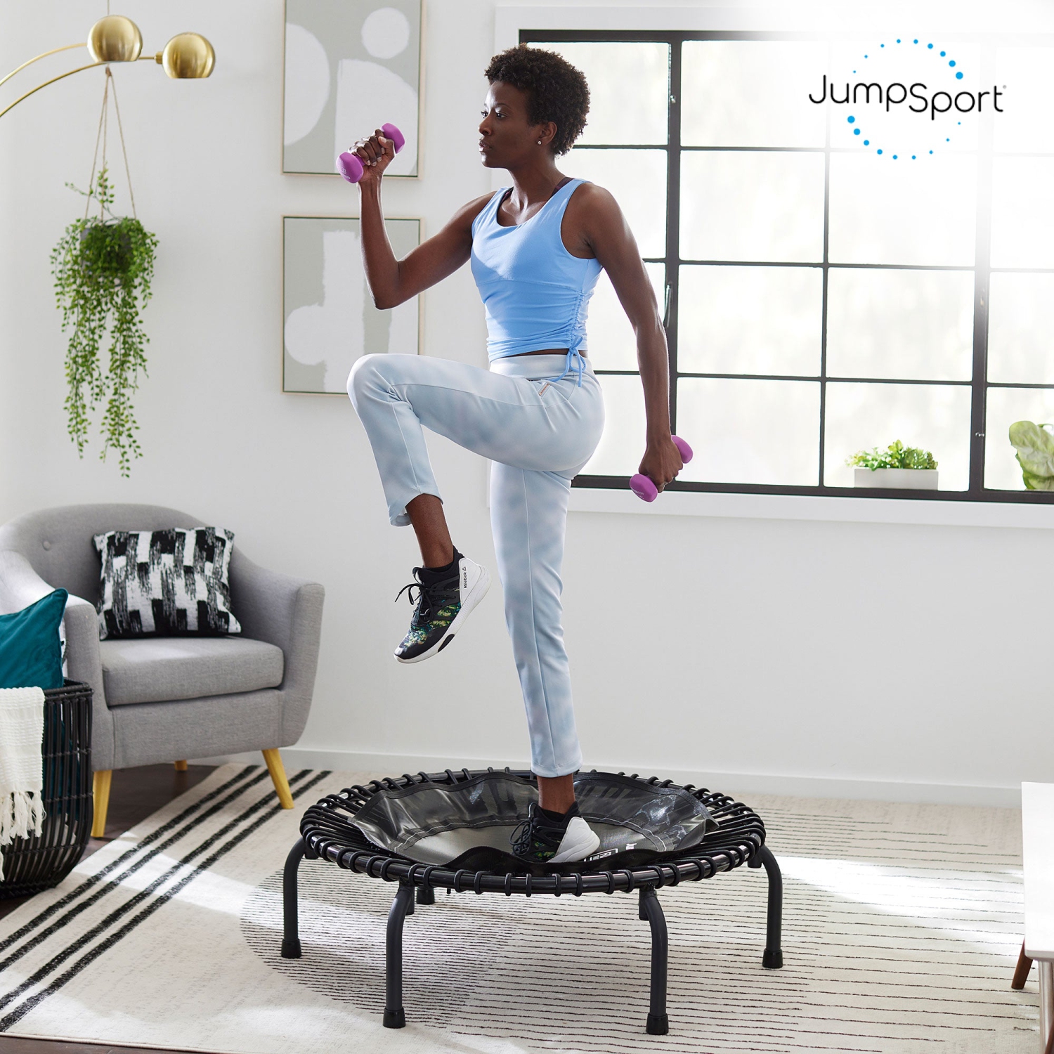 Petite sauteuse JumpSport 220 pour adultes, trampoline de 39&nbsp;po ESSENTIELLE à domicile