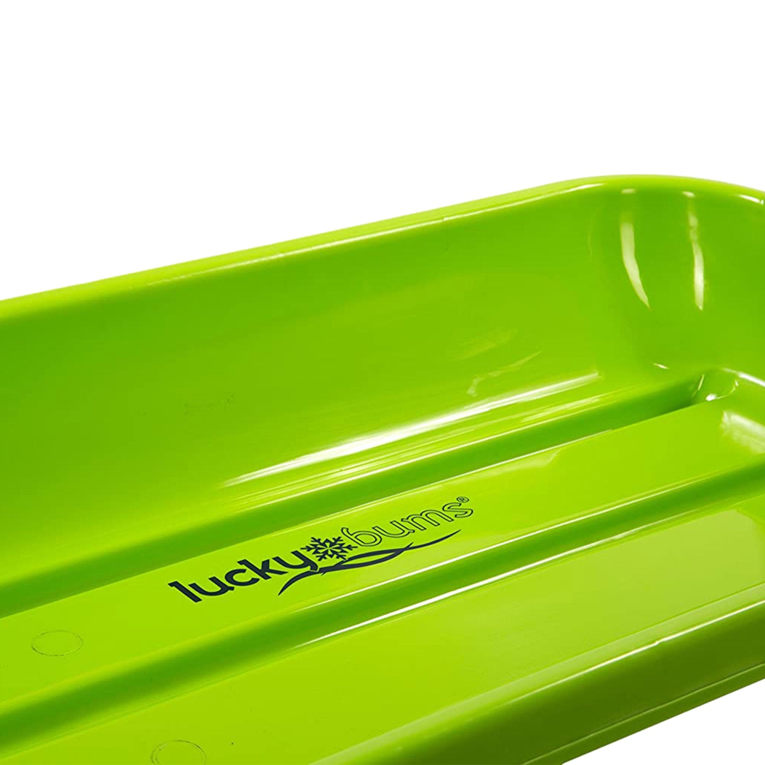 Luge en plastique pour 1&nbsp;personnes Lucky BUMS Snow Kids avec poignée en corde, 48 po, vert