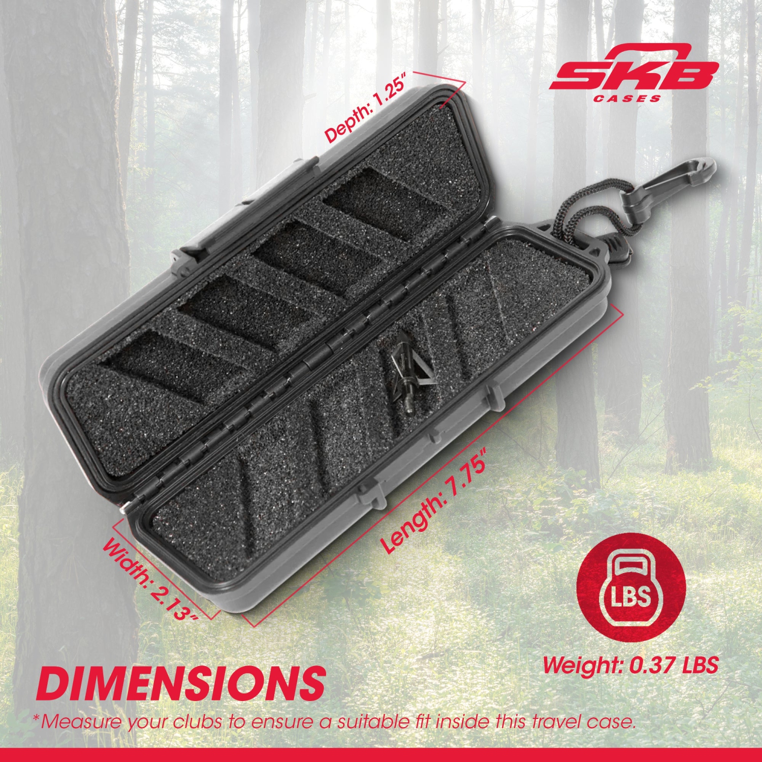 Étui rigide étanche à flèches pour tête de flèche de pointe de chasse de SKB cases pour iSeries 3I-0702-1&nbsp;B-BH