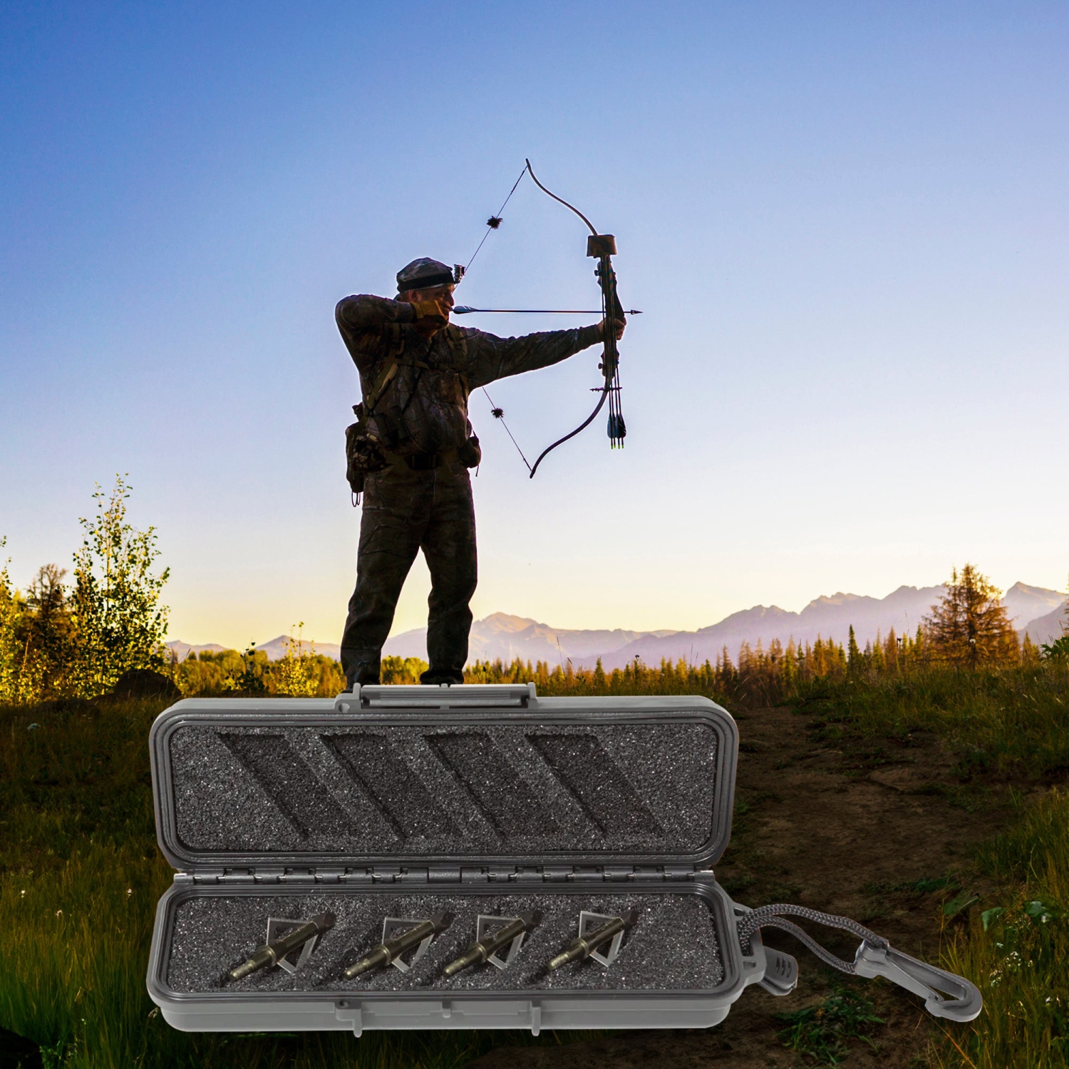 Étui rigide étanche à flèches pour tête de flèche de pointe de chasse de SKB cases pour iSeries 3I-0702-1&nbsp;B-BH