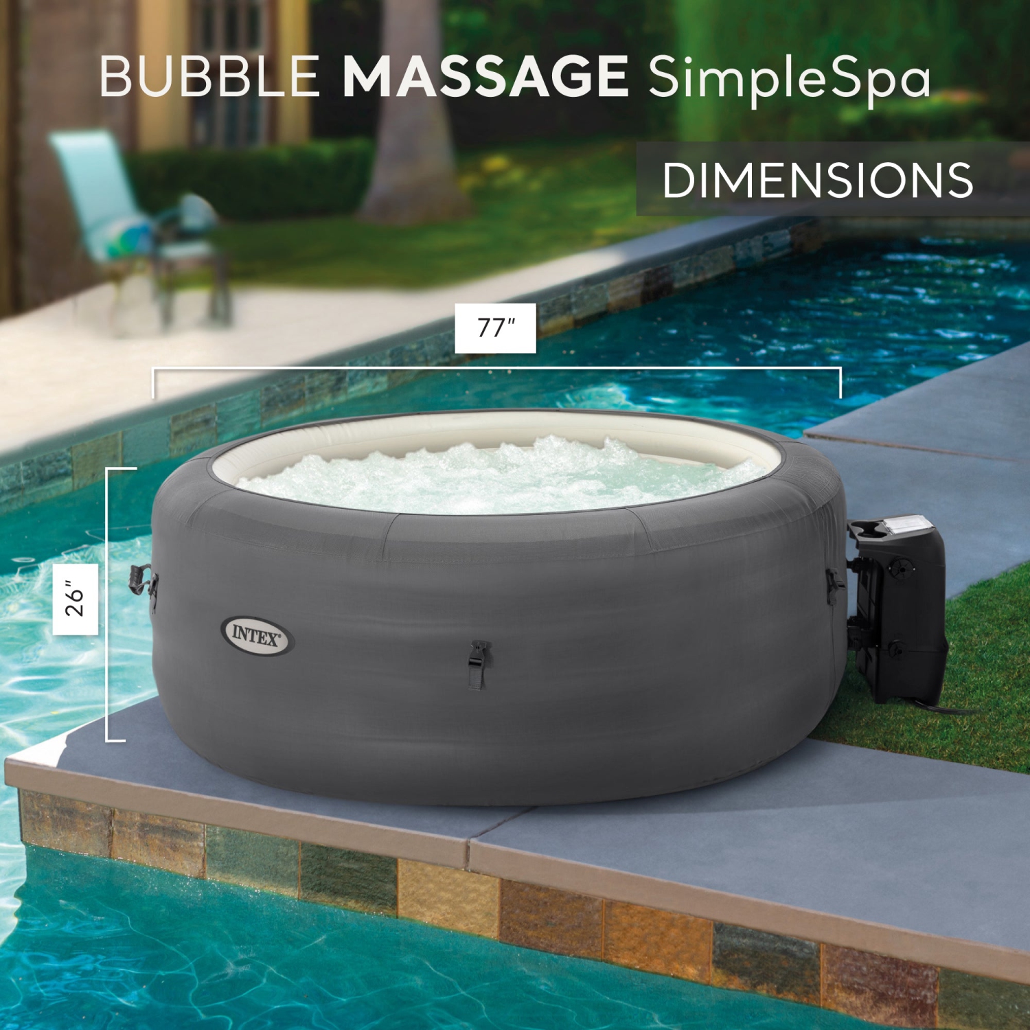 Spa gonflable pour 4 personnes SimpleSpa d'Intex avec housse isolée