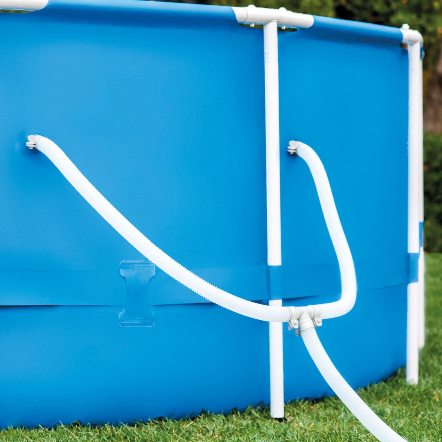 Intex 12' x 30" Metal Frame Round Swimming Pool w/ Filter Pump & 13' Pool Cover