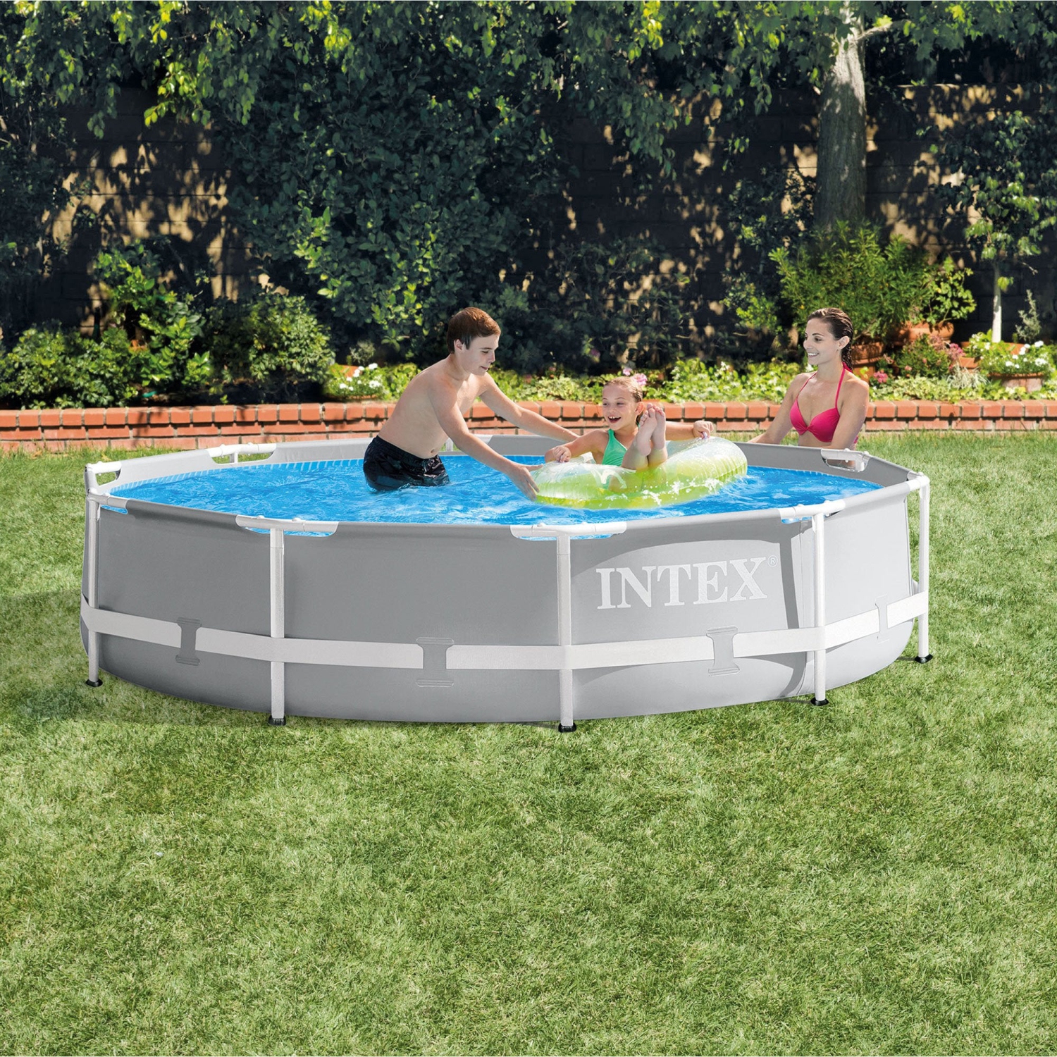 Intex 10'x30" Round Above Ground Swimming Pool & 10' Round Swimming Pool Cover