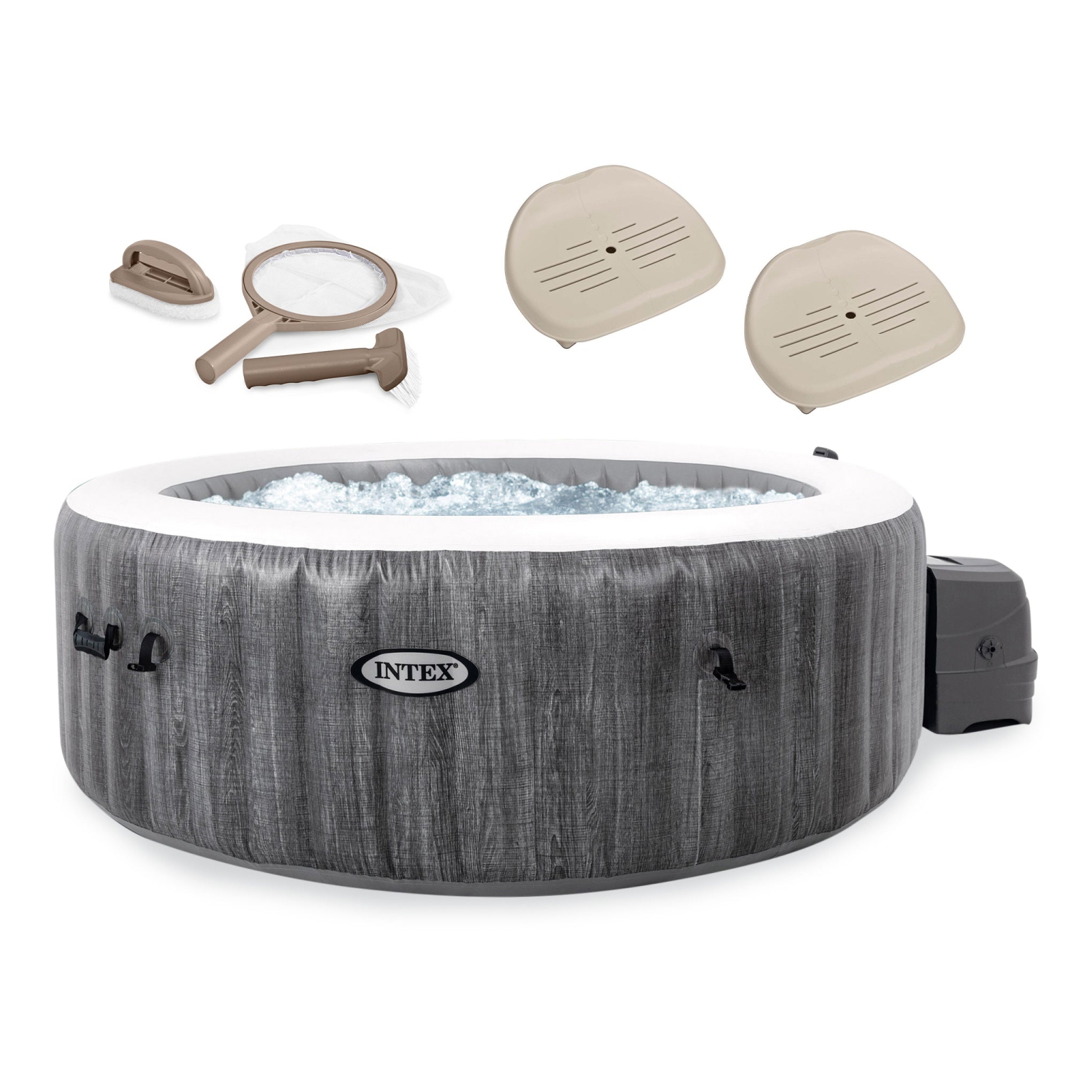 Spa gonflable à remous avec trousse d'entretien et 2 sièges PureSpa plus d'Intex