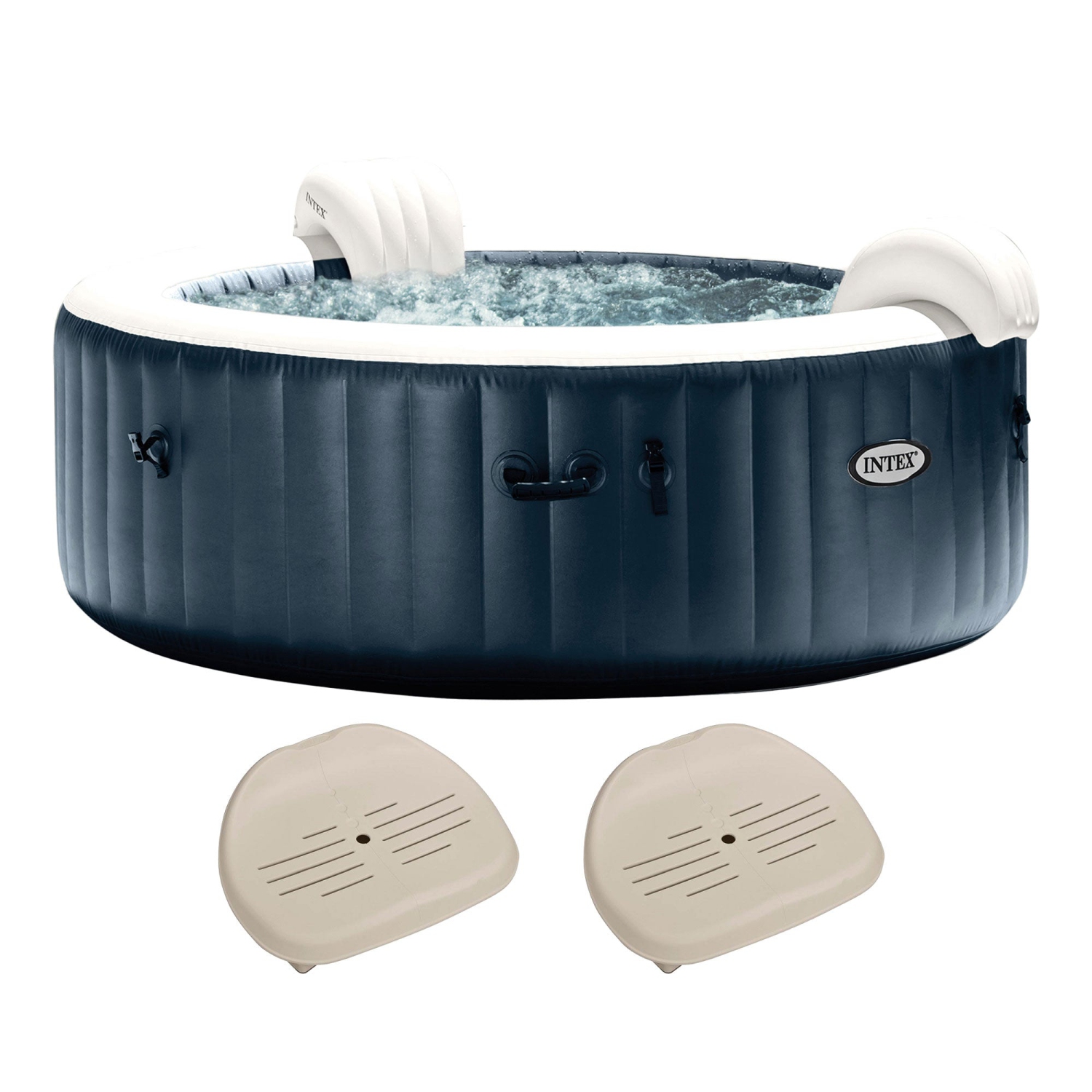 Intex PureSpa Plus Inflatable Bubble Jet Hot Tub & Slip Resistant Seat