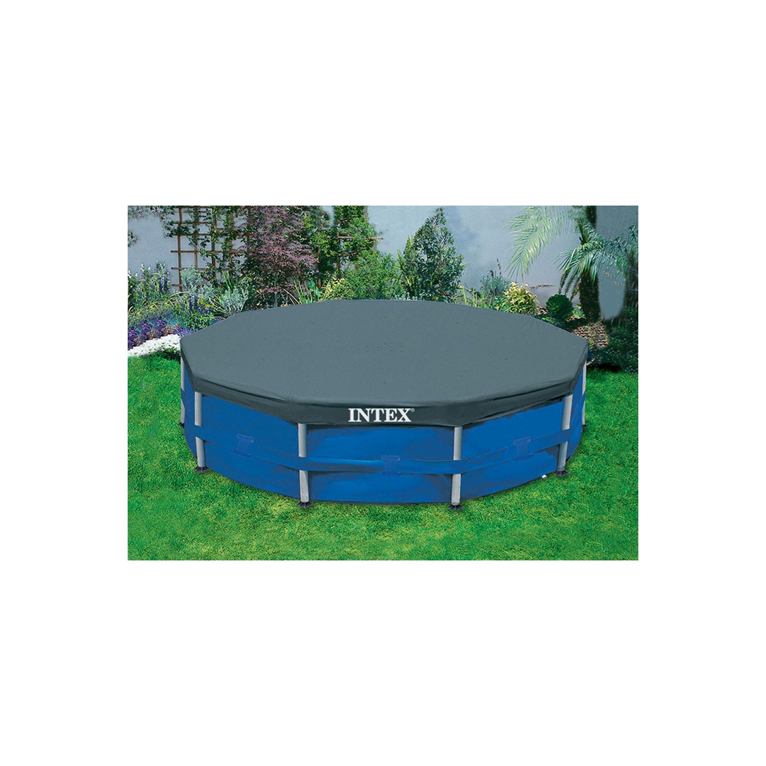 Intex 10 x 2.5-Foot Frame Pool w/ Filter Pump & Intex 10 ft Vinyl Cover, 2 Pack