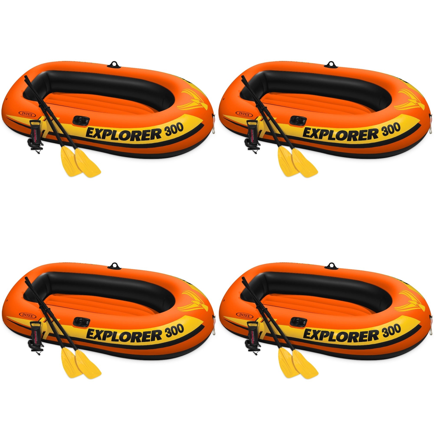 Intex Explorer 300 Compact Inflatable 3 Person Raft Boat w/ Pump & Oars