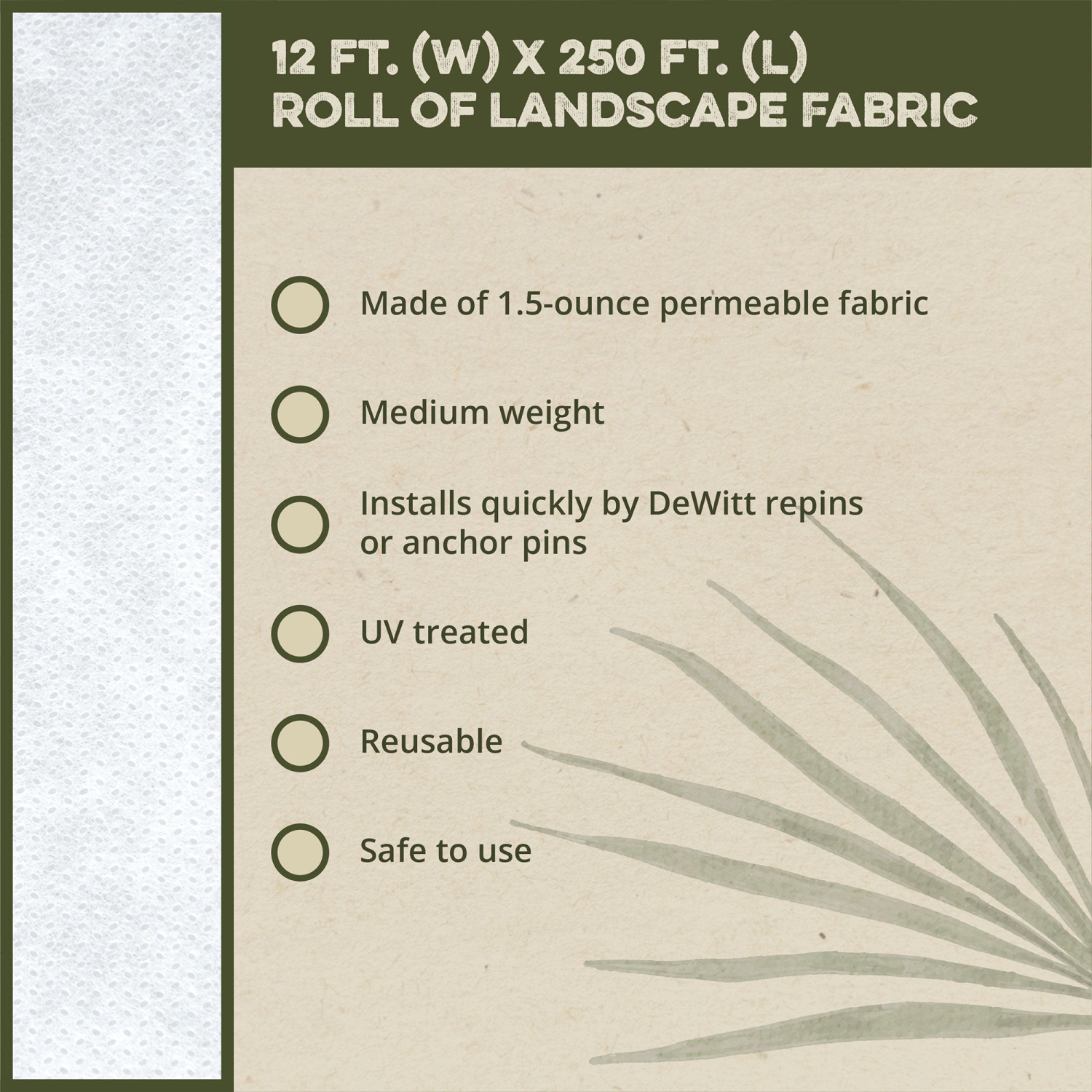 DeWitt N-Sulate 12' x 250' Plant Cover Freeze Protection Frost Blanket,