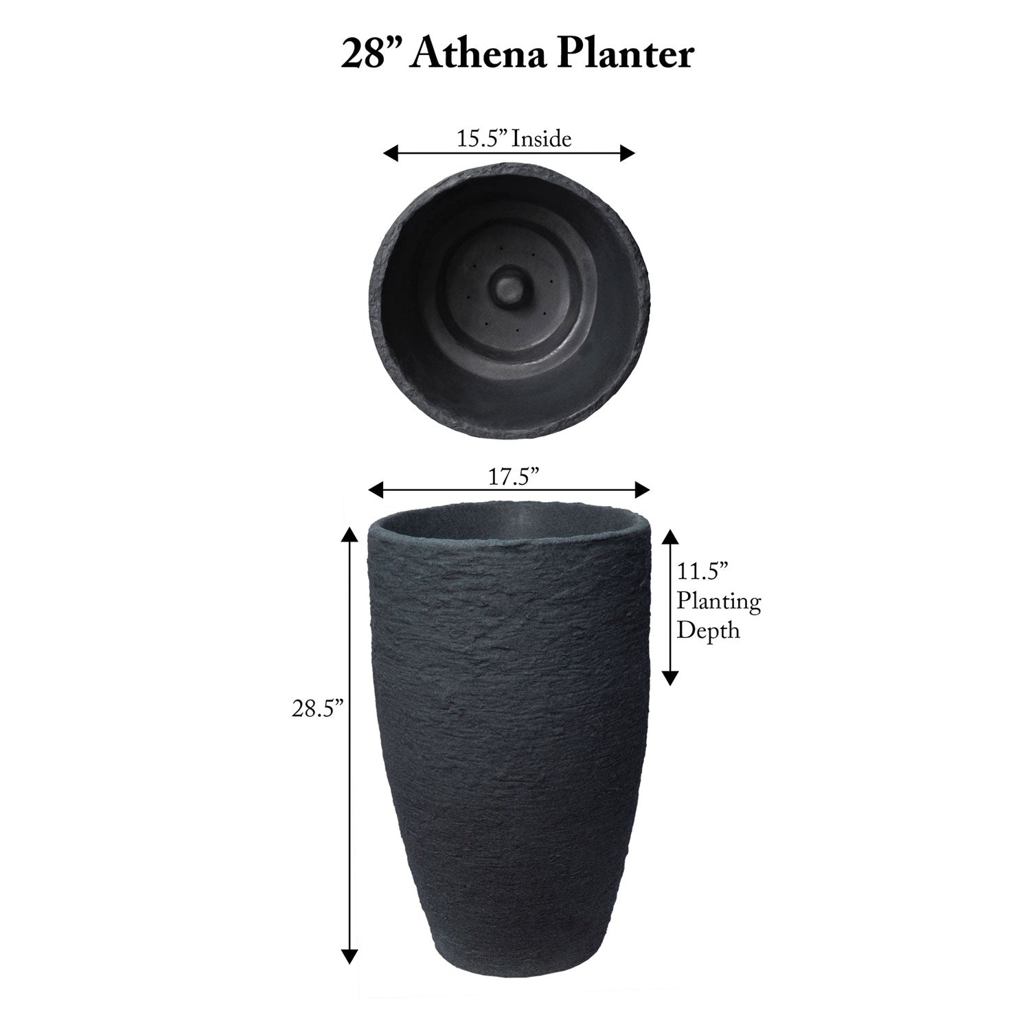 AlGreen Products – Pot à fleurs et jardinière à arrosage automatique 87313 Athena, 28,5 po, brun