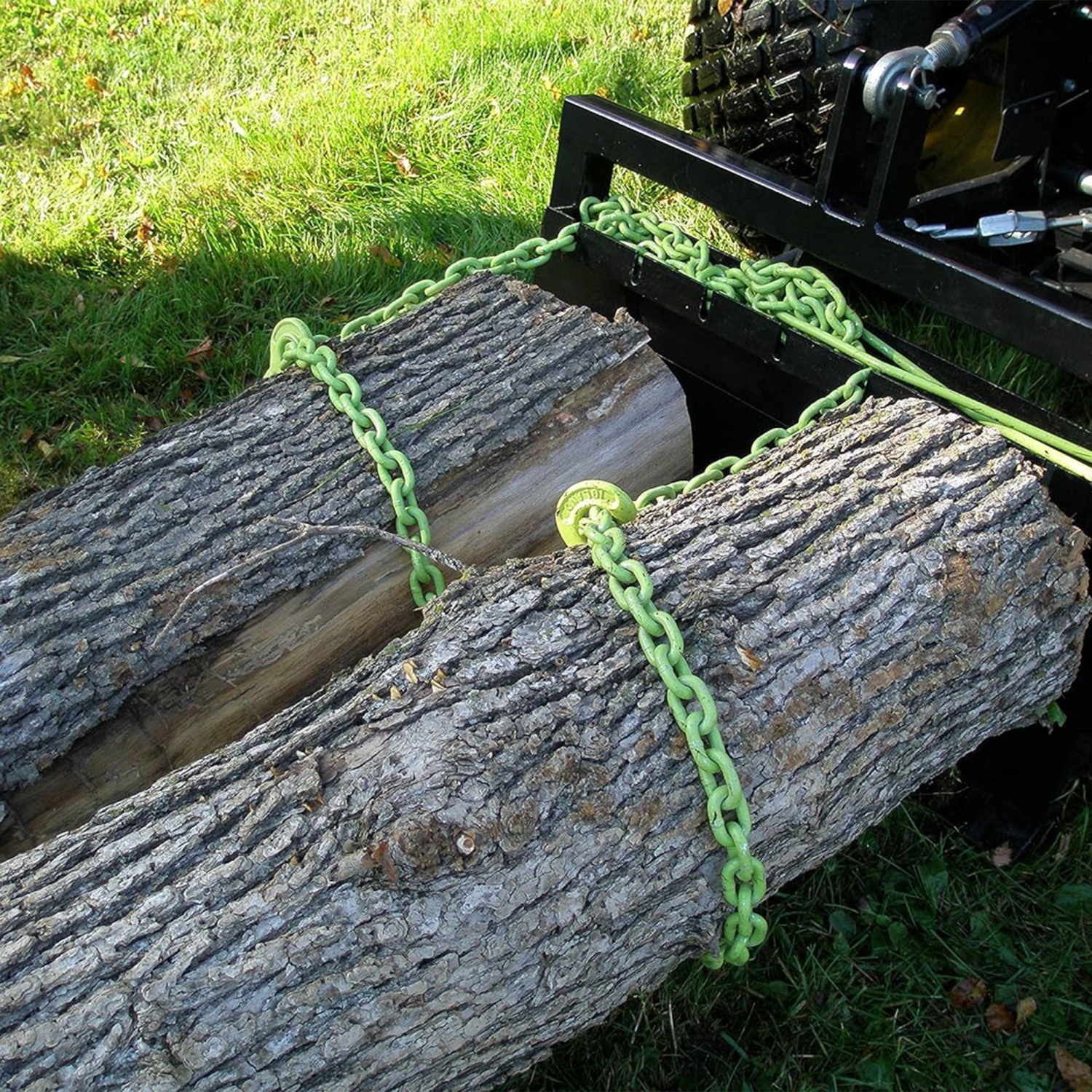 Chaîne de 15 pi pour choker avec piquet pour sonde de Timber Tuff pour VTT, VUTT et tracteurs de pelouse