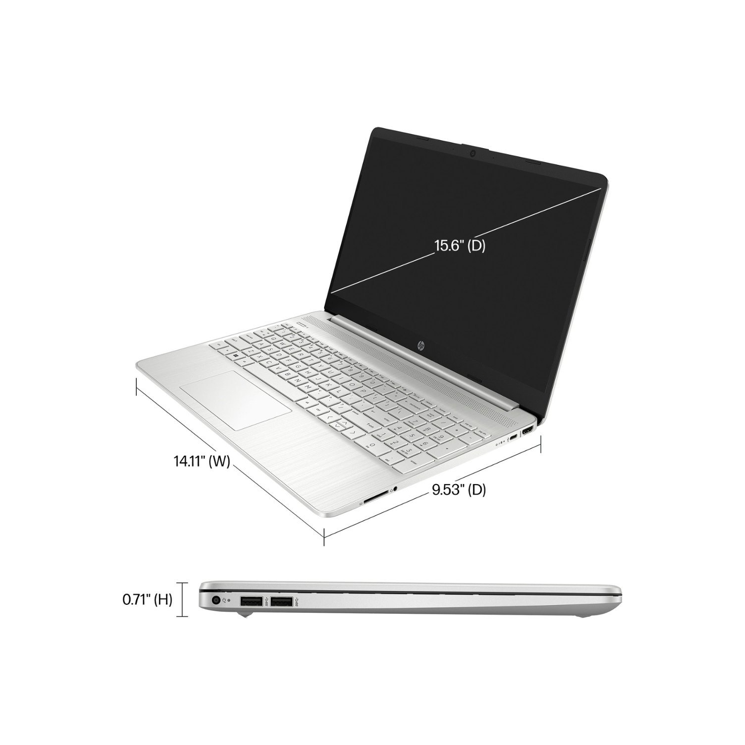 HP – portable à écran tactile IPS à microbordure de 15,6 po – Core i3 1215u d’Intel – mémoire 8&nbsp;Go – SSD 128&nbsp;Go – Argenté naturel – mode S