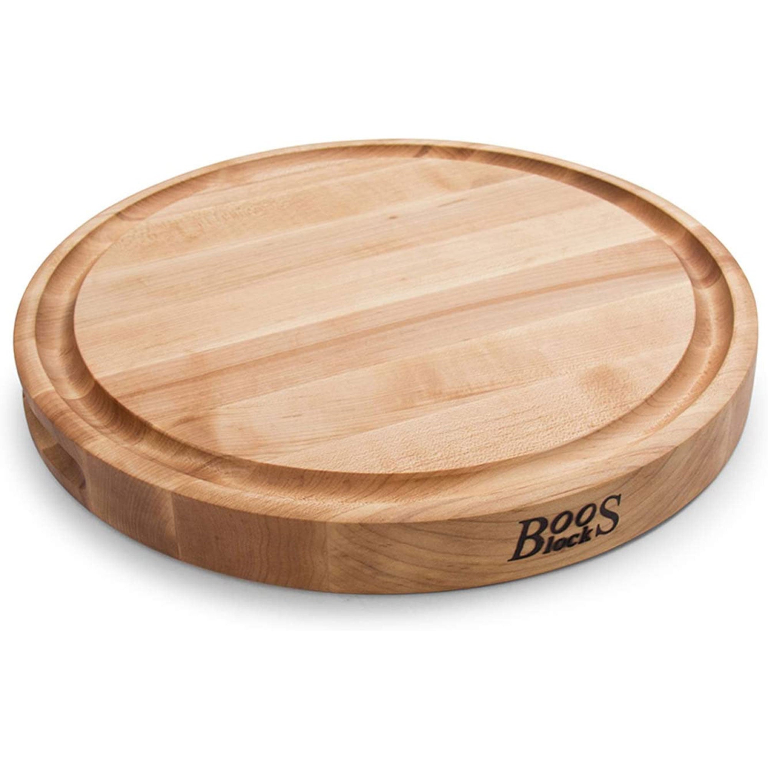 John Boos – planche à découper ronde en érable avec rainure à jus, 15 x 15 x 1,75 po
