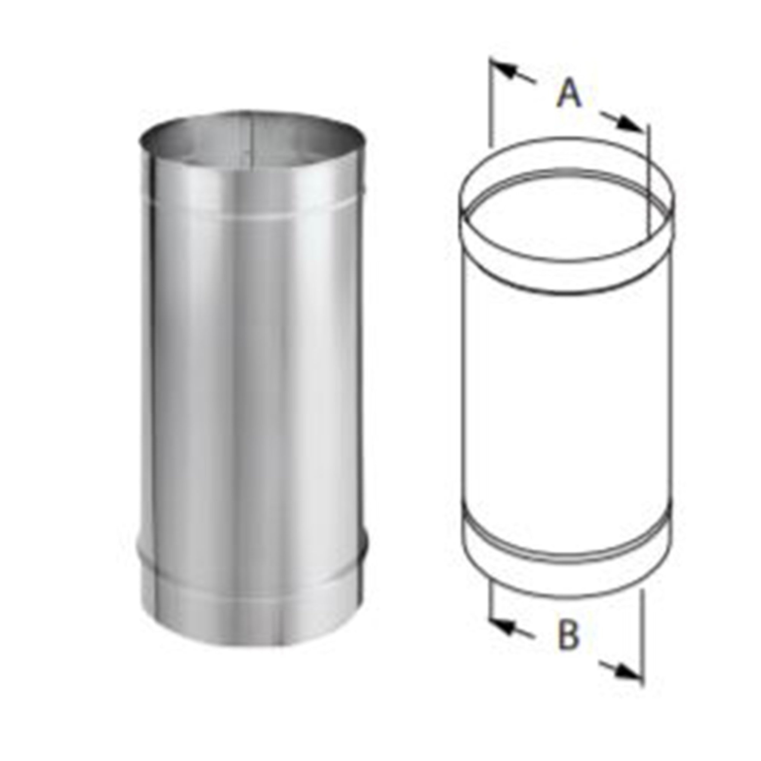 DuraVent DuraBlack 6DBK-48SS 48 x 6 Inch Stainless Steel Single Wall Stove Pipe