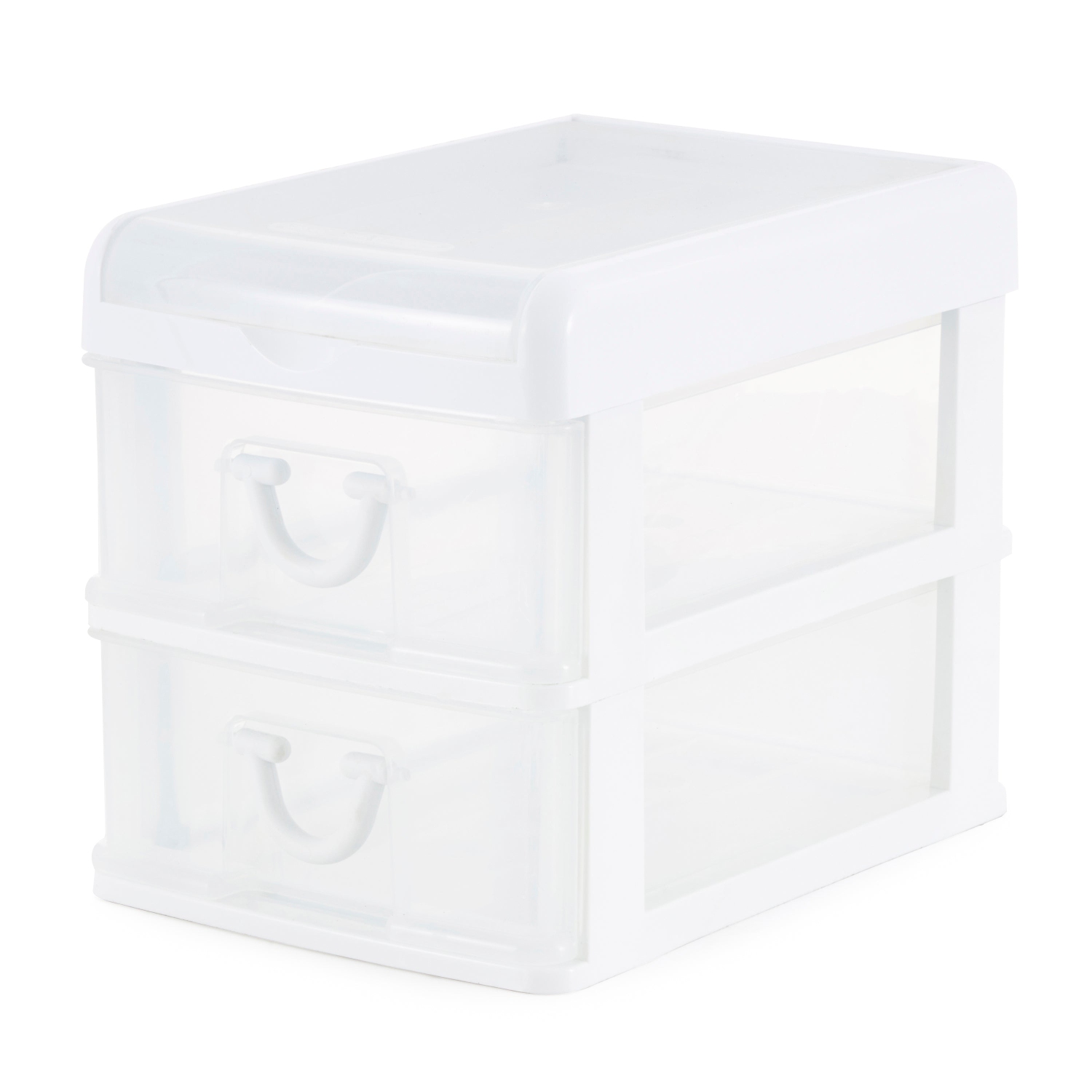 Gracious Living 2 Drawer Desktop Countertop Organizer with Flip Top Lid