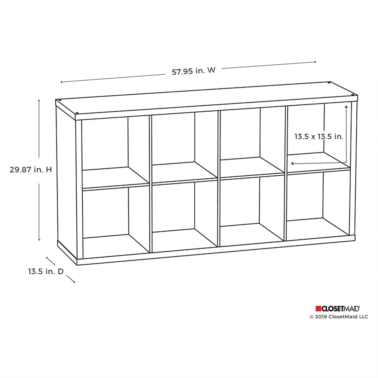 ClosetMaid – Bibliothèque décorative à 8 cubes avec dossier ouvert 4583, blanc