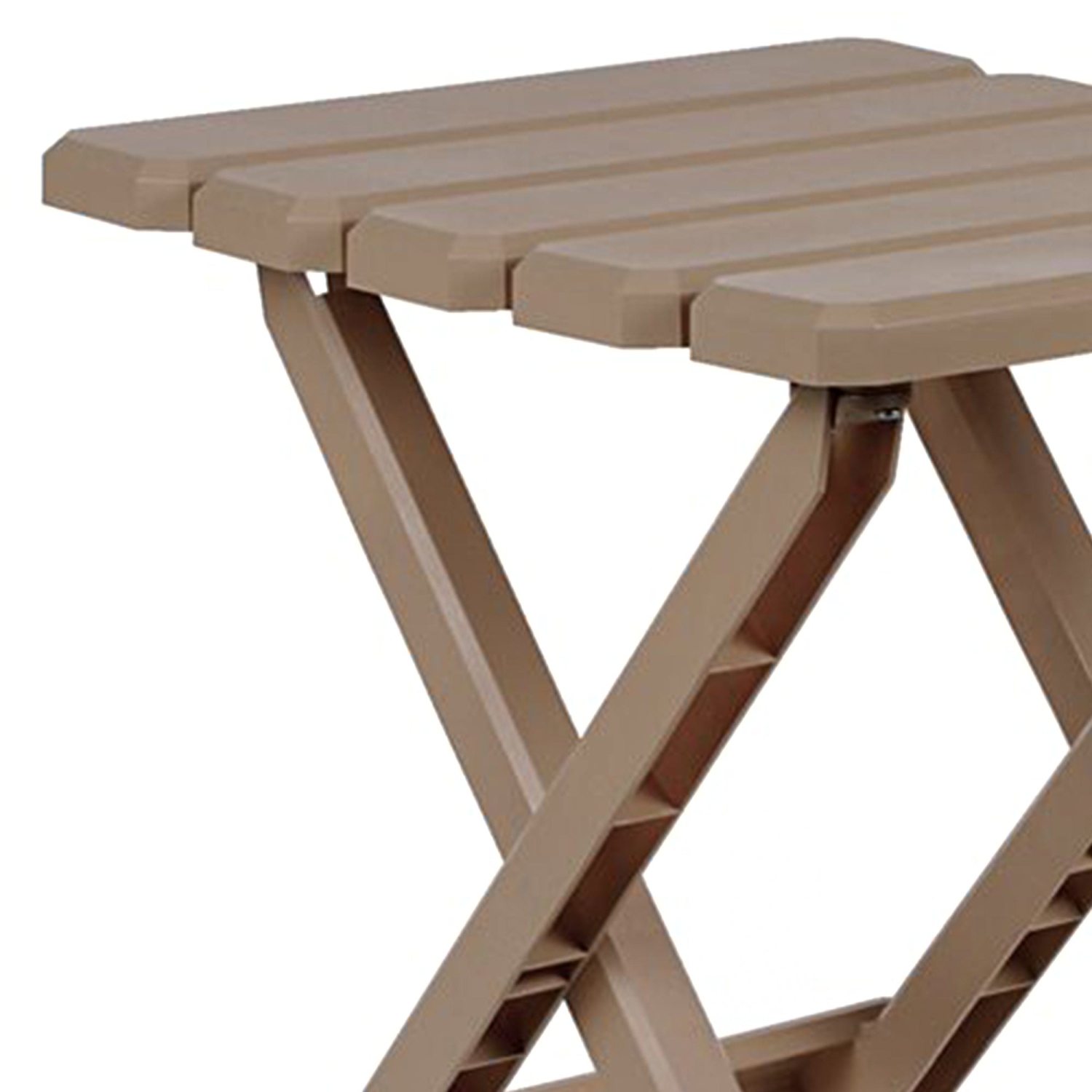 Camco – Table d’appoint pliante en plastique pour le camping Adirondack portative, taupe