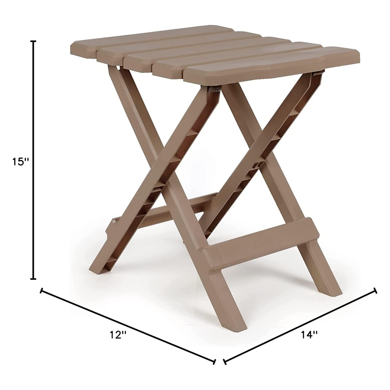 Camco – Table d’appoint pliante en plastique pour le camping Adirondack portative, taupe