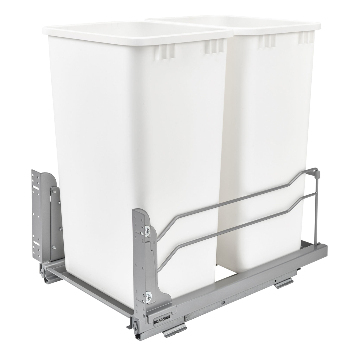 50&nbsp;qt des poubelles à double retrait Rev-A-Shelf. Avec fermeture en douceur, 53RD-2150SCDM-211