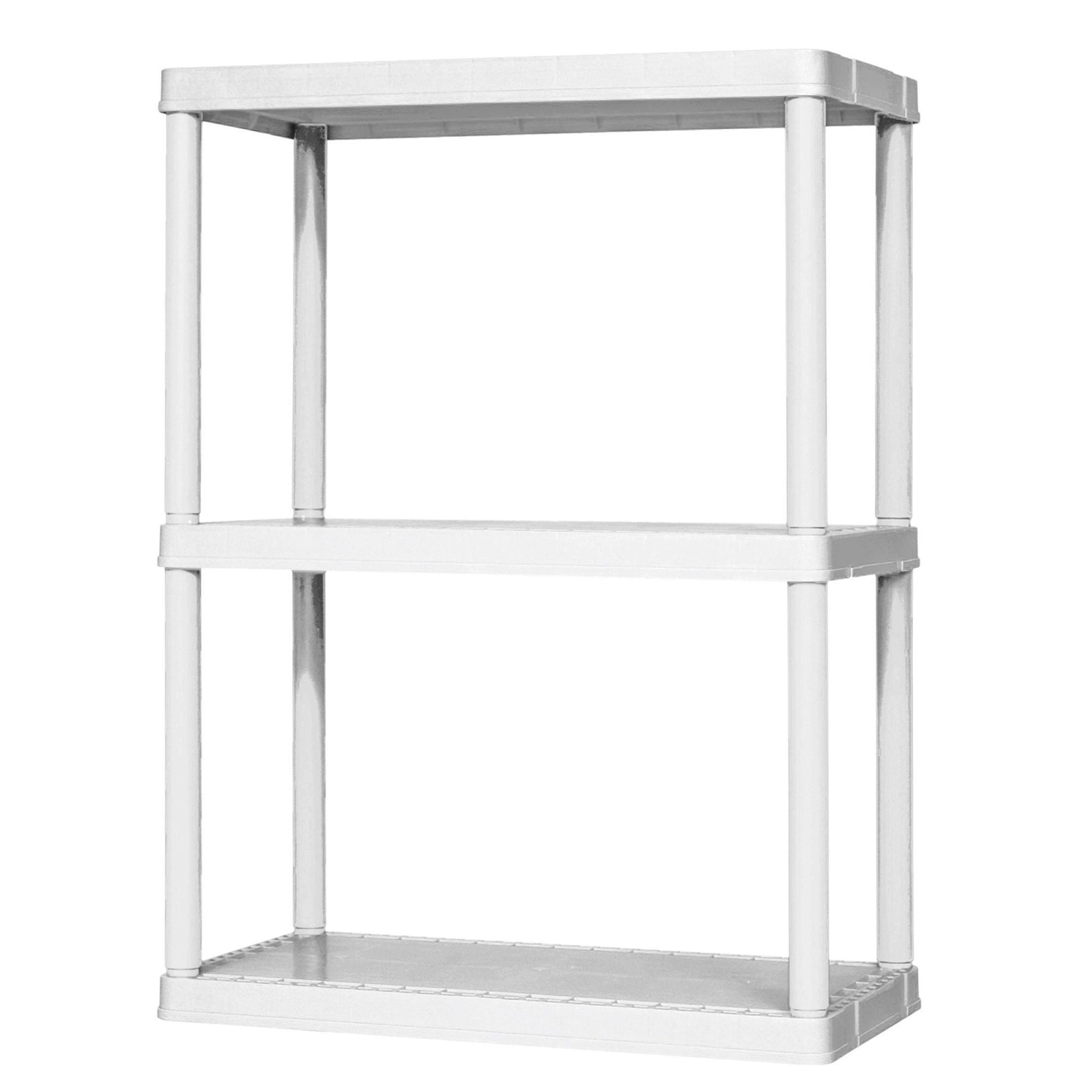 Gracious Living 3 Shelf Fixed Height Light Duty Storage Unit, White