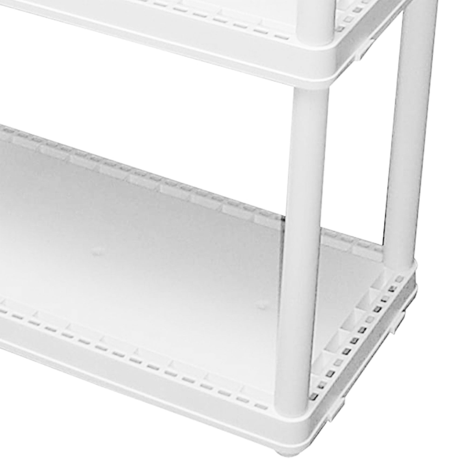 Gracious Living 3 Shelf Fixed Height Light Duty Storage Unit, White