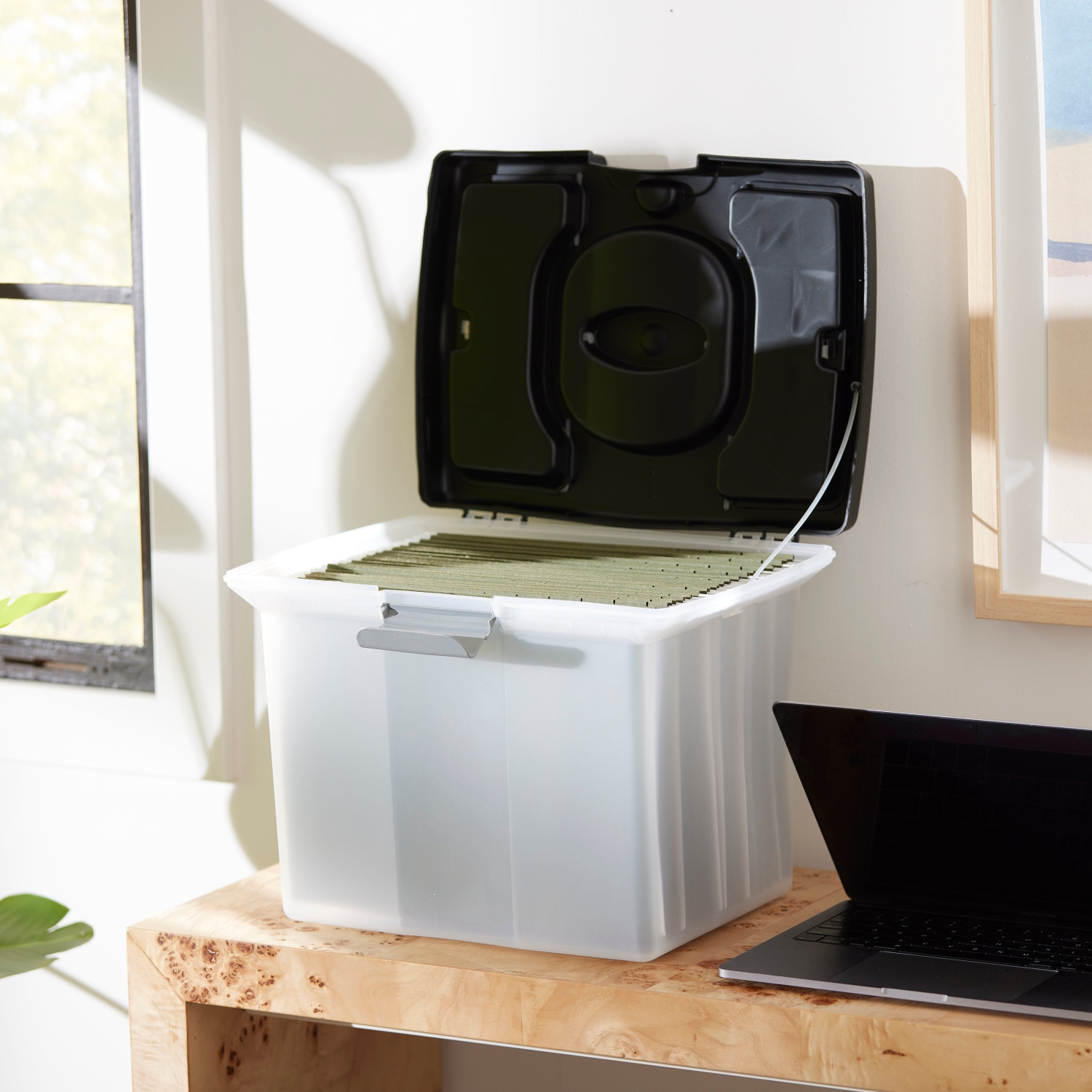 Gracious Living Stackable File Storage Caddy with Accessory Compartment