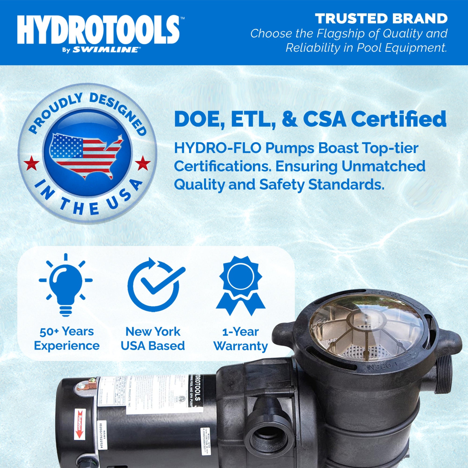 Pompe à décharge horizontale à 2 vitesses HydroTools Hydro Flo 1,0 HP de 5280 gal/h de Swimline