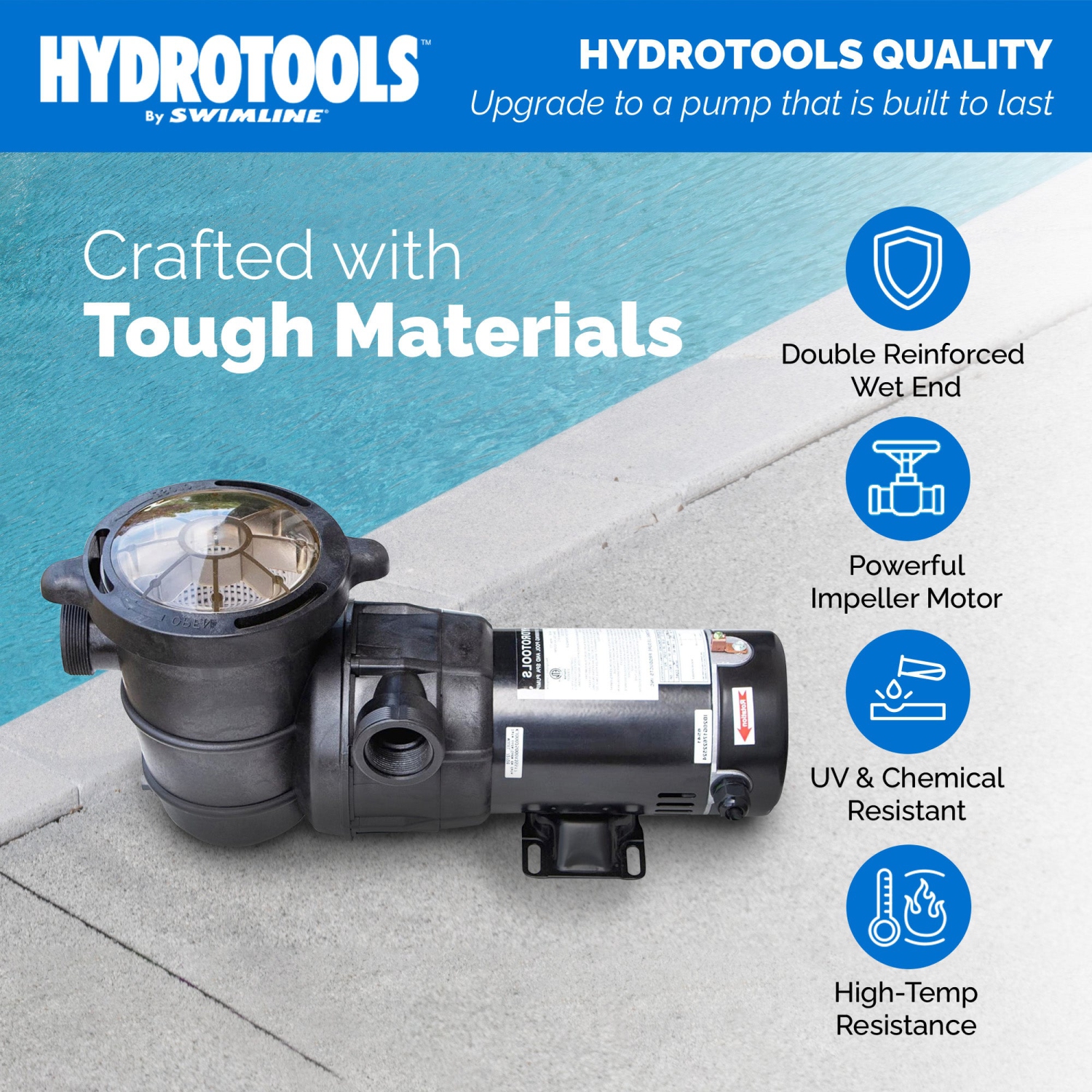 Pompe à décharge horizontale à 2 vitesses HydroTools Hydro Flo 1,0 HP de 5280 gal/h de Swimline