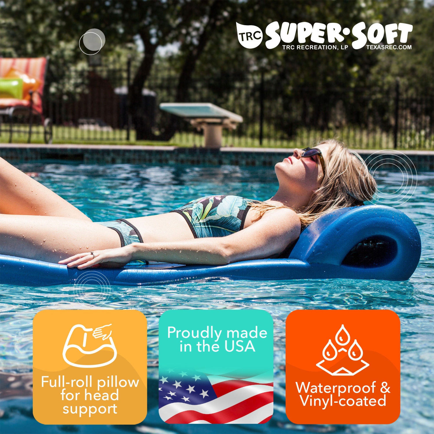 TRC Recreation – Tapis de piscine ultra Sunsation, 2,5 po d’épaisseur, en mousse, rose