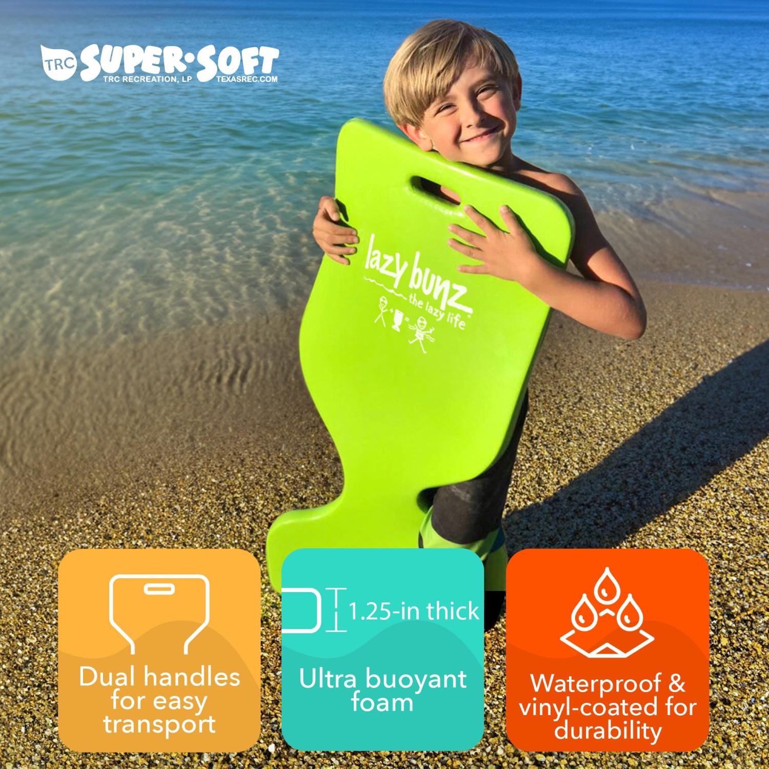 TRC Recreation – Chaise longue flottante pour piscine Lazy Bunz en mousse, bleu marine