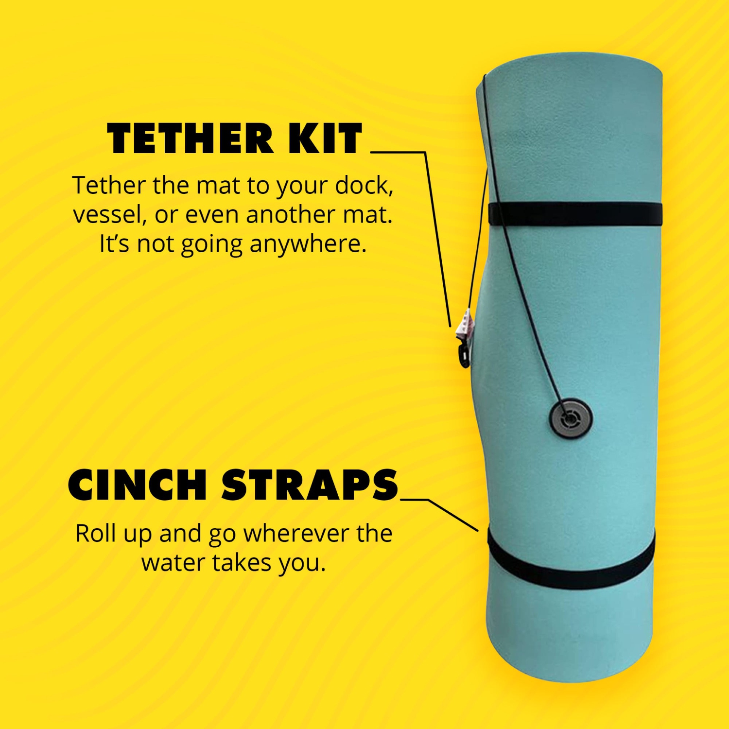 Lagoon Lounge – Tapis flottant pour piscine ou lac familial de 5 x 12 pi, sarcelle