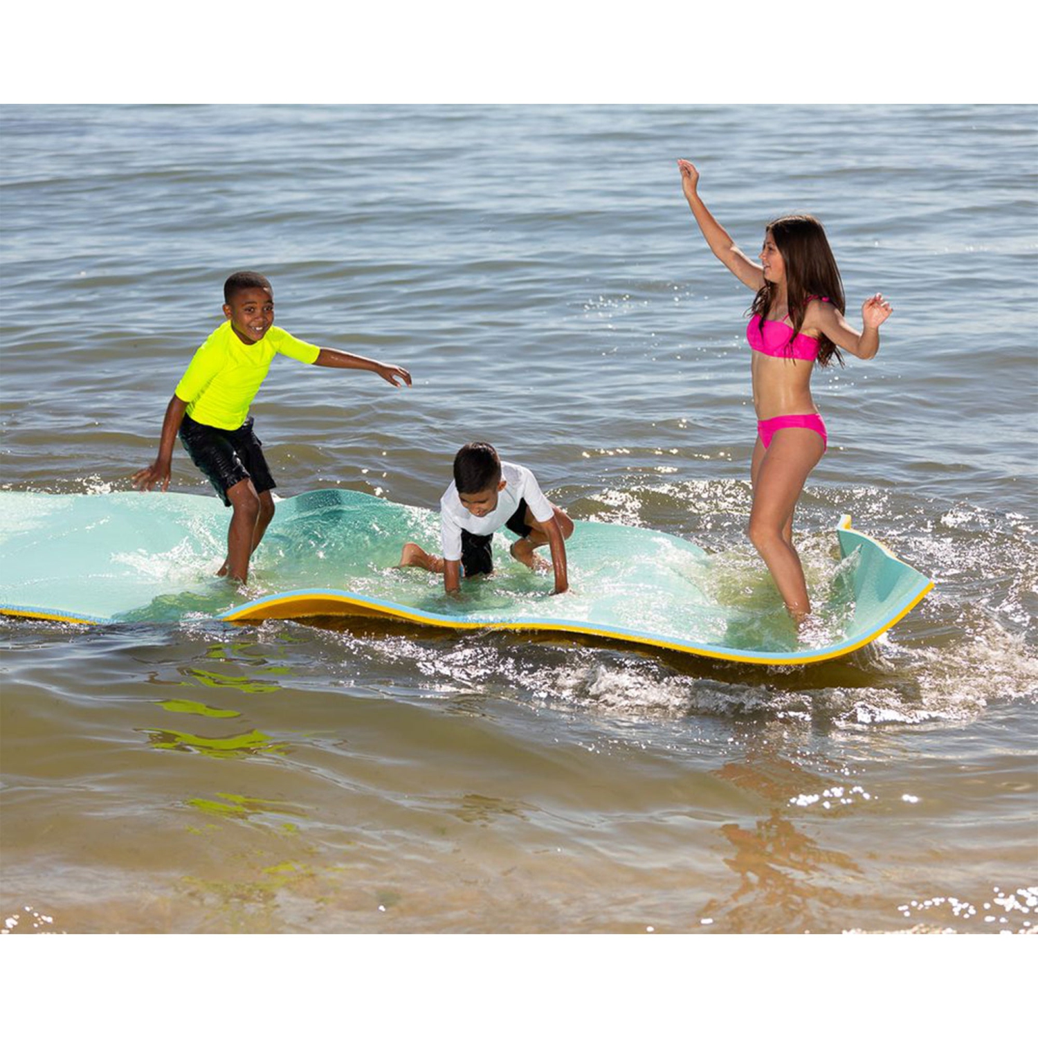 Lagoon Lounge – Tapis flottant pour piscine ou lac familial de 5 x 12 pi, sarcelle